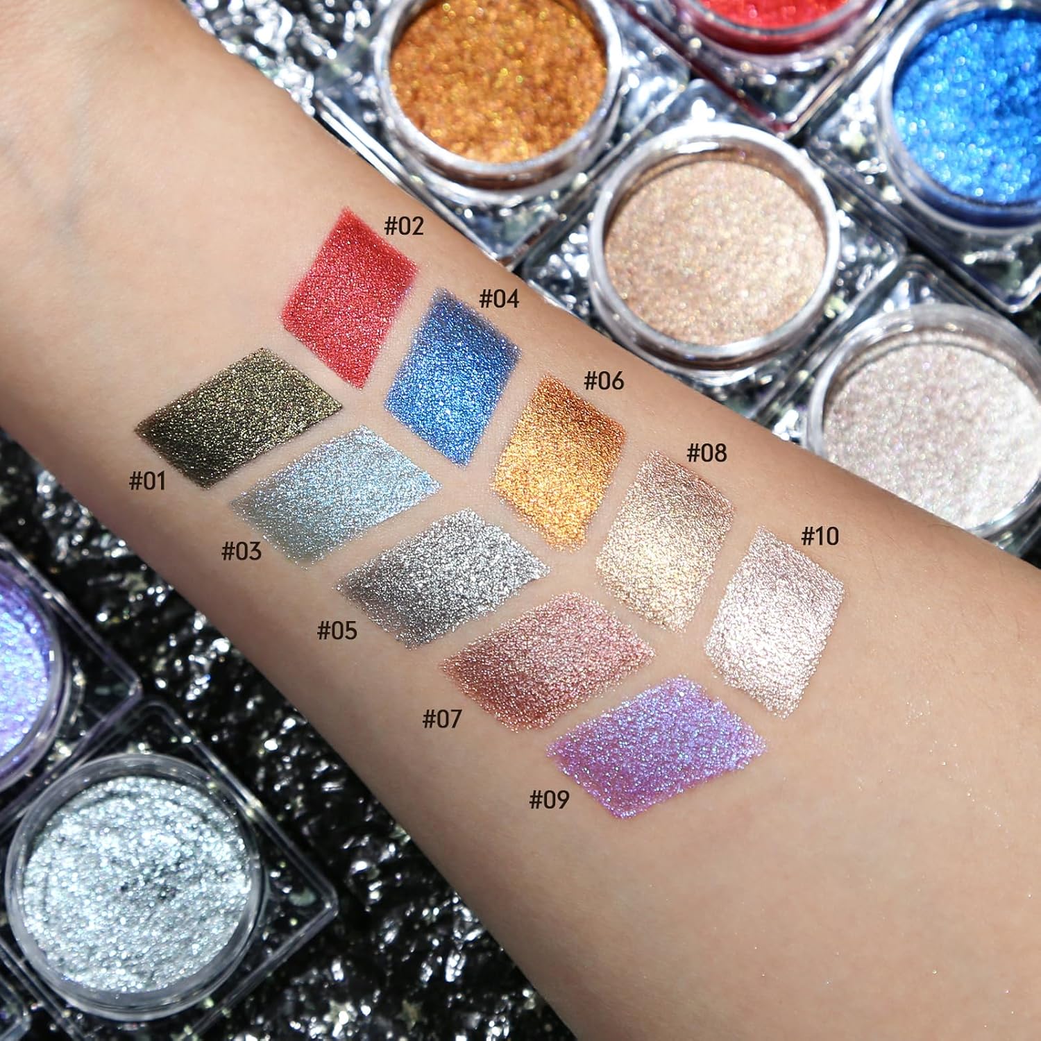 Single Purple Cream Eyeshadow Shimmer, Lavender Purple Metallic High-Pigment, long-lasting Crème Eye Makeup, Sparkly Glitter Eye shadow Palette with Blendable Texture, Mini Face & Eyes Highlighter - Image 4