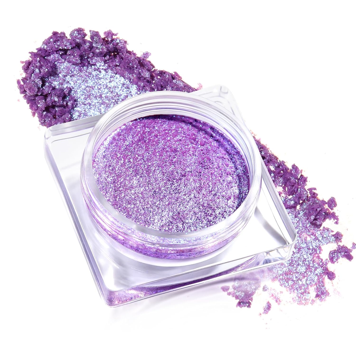 Single Purple Cream Eyeshadow Shimmer, Lavender Purple Metallic High-Pigment, long-lasting Crème Eye Makeup, Sparkly Glitter Eye shadow Palette with Blendable Texture, Mini Face & Eyes Highlighter