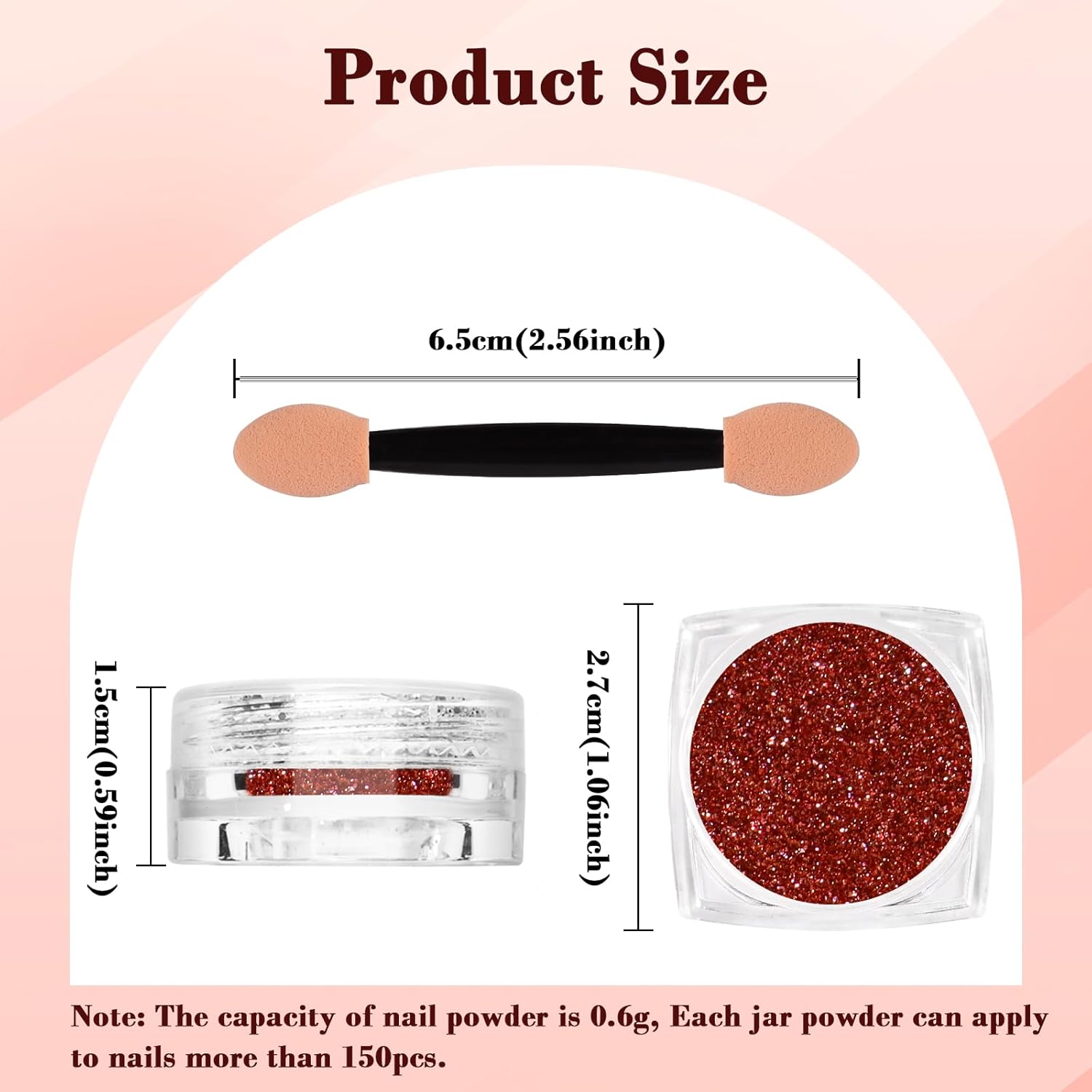 SIUSIO Chrome Nail Powder, Metallic Mirror Effect Chrome Powder Holographic Shimmer Glitter Dust Manicure Decoration Nail Art Pigment for DIY Gel Polish Nail Art, Resin Craft, Salon, Gifts - Red - Image 2