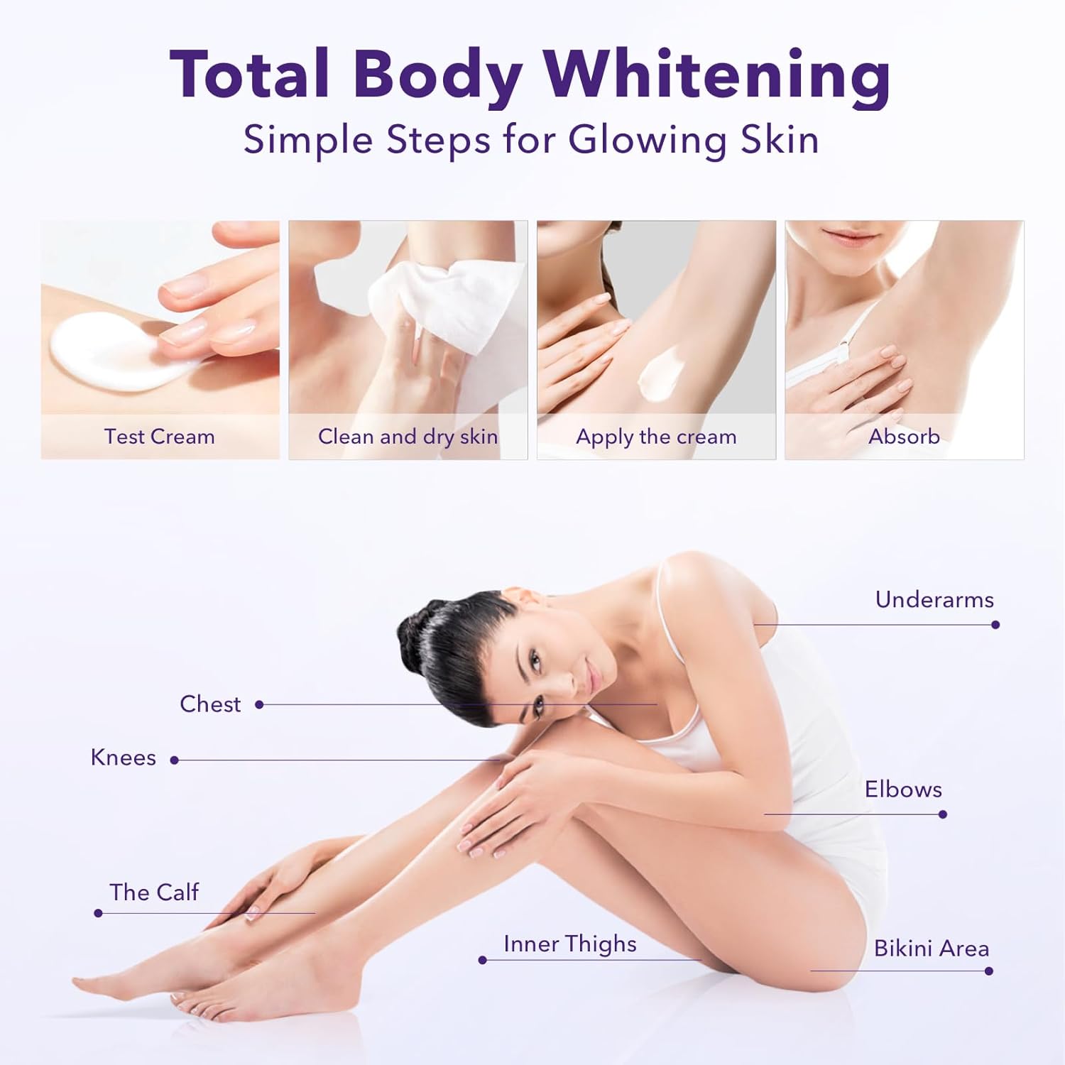 Skin Bleaching Cream for Women - Intimate Skin Care Lightening Cream for Intimate Areas, Private Parts, Underarms, Knees, Elbows, Inner Thighs, Bikini Areas–Dark Spot Remover for Face–1.7 Fl Oz - Image 6