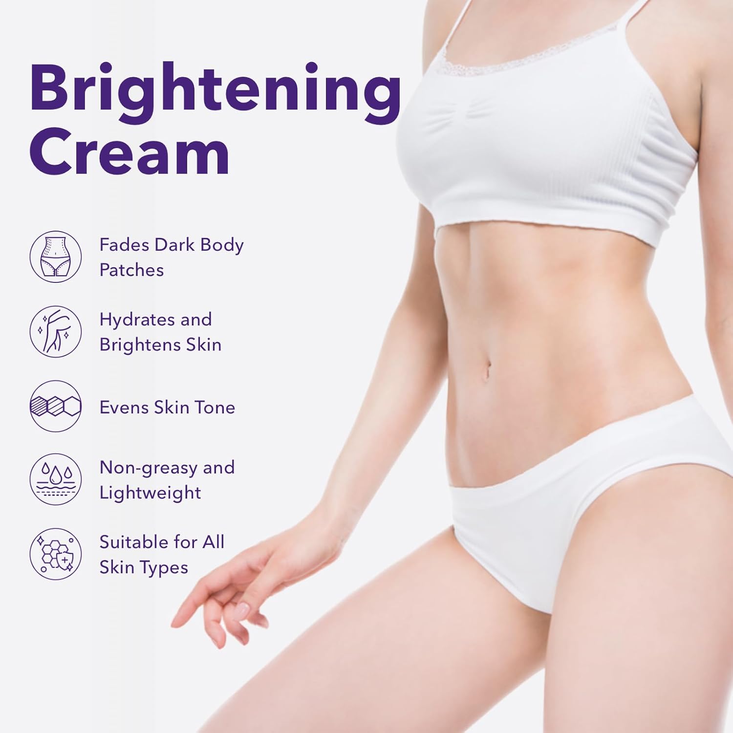 Skin Bleaching Cream for Women - Intimate Skin Care Lightening Cream for Intimate Areas, Private Parts, Underarms, Knees, Elbows, Inner Thighs, Bikini Areas–Dark Spot Remover for Face–1.7 Fl Oz - Image 5
