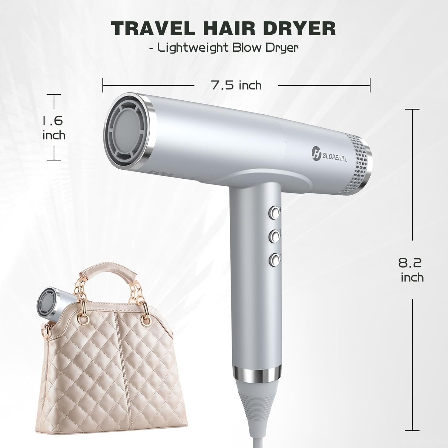Slopehill Professional Ionic Hair Dryer 1800W Fast Drying Lightweight Compact Ceramic Blowdryer - Image 6