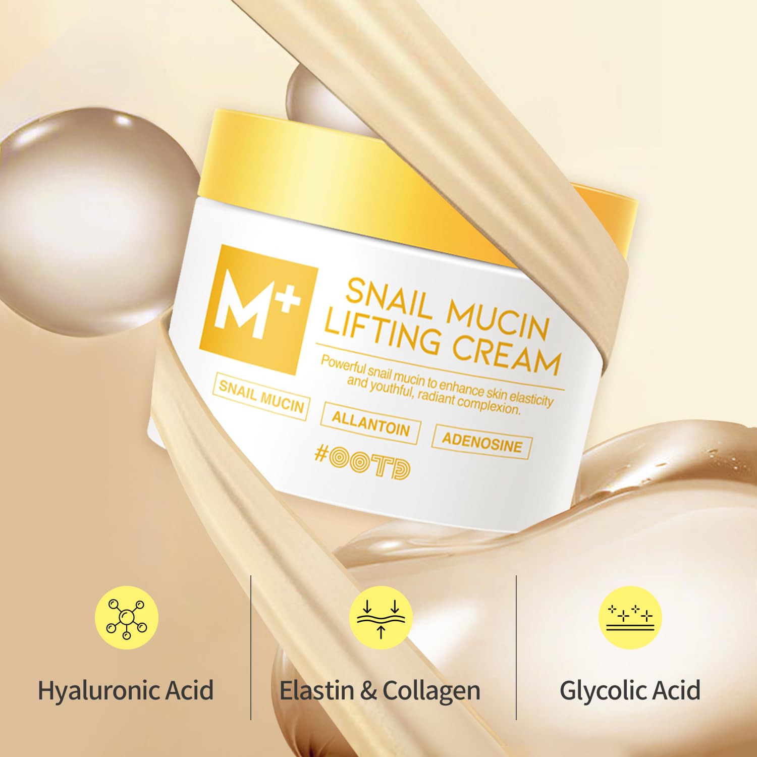 Hydrating Snail Mucin Anti-Aging Face and Neck Moisturizer Cream 3.38 Fl Oz - Image 4