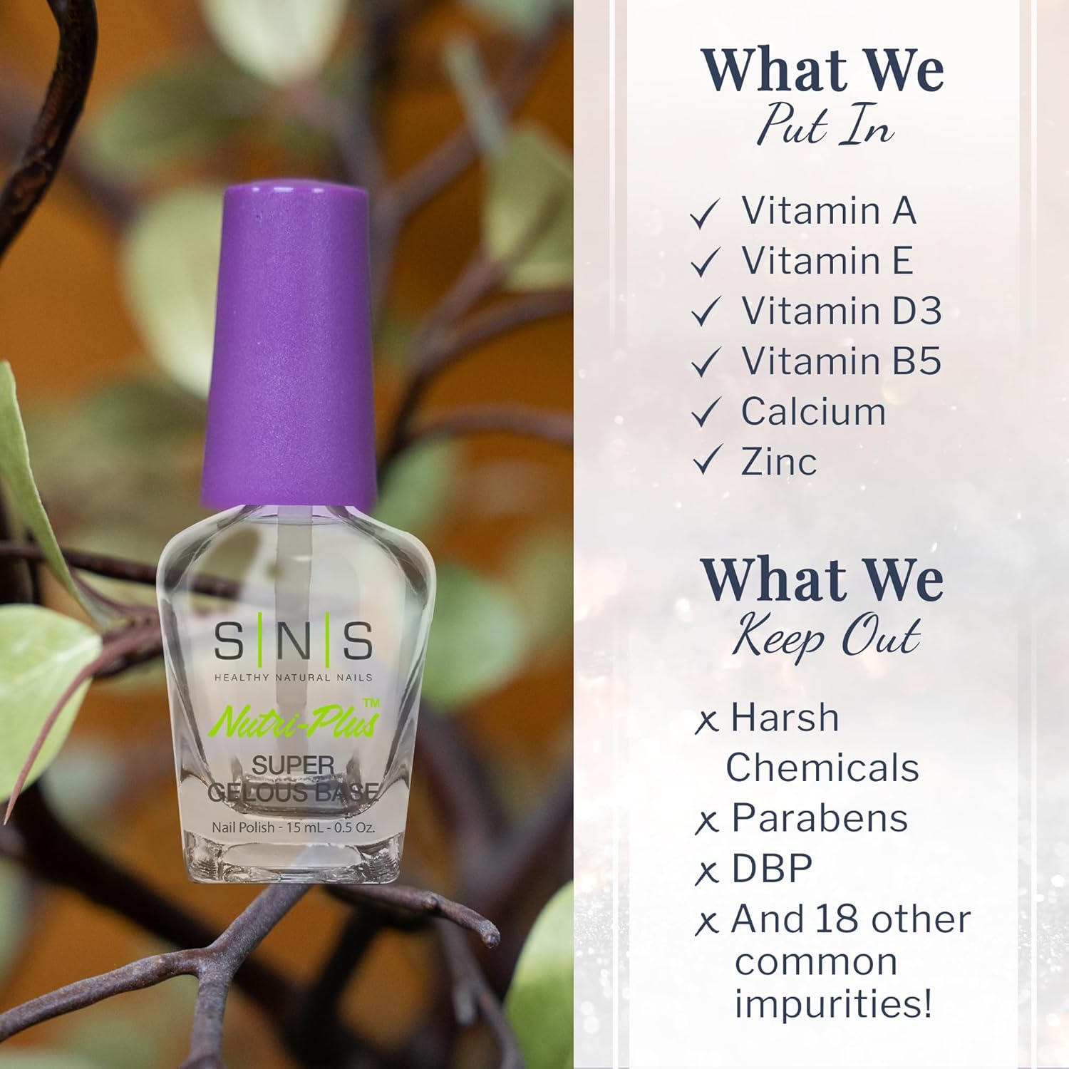 SNS Base Coat Nail Polish for Nail Dip Powder, Super Gelous Base - Long-Lasting & Fast-Drying Nail Strengtheners Gel Base for Premium Colors - Low Odor & No UV Lamp Required - 0.5 oz. - Image 5