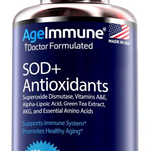 SOD Antioxidants Complex Healthy Aging Supplement - 400mg of Superoxide Dismutase - Alpha Lipoic Acid - L-Arginine -Lysine - AKG - Vitamin A - Vitamin E for Immune Support-60 Capsules