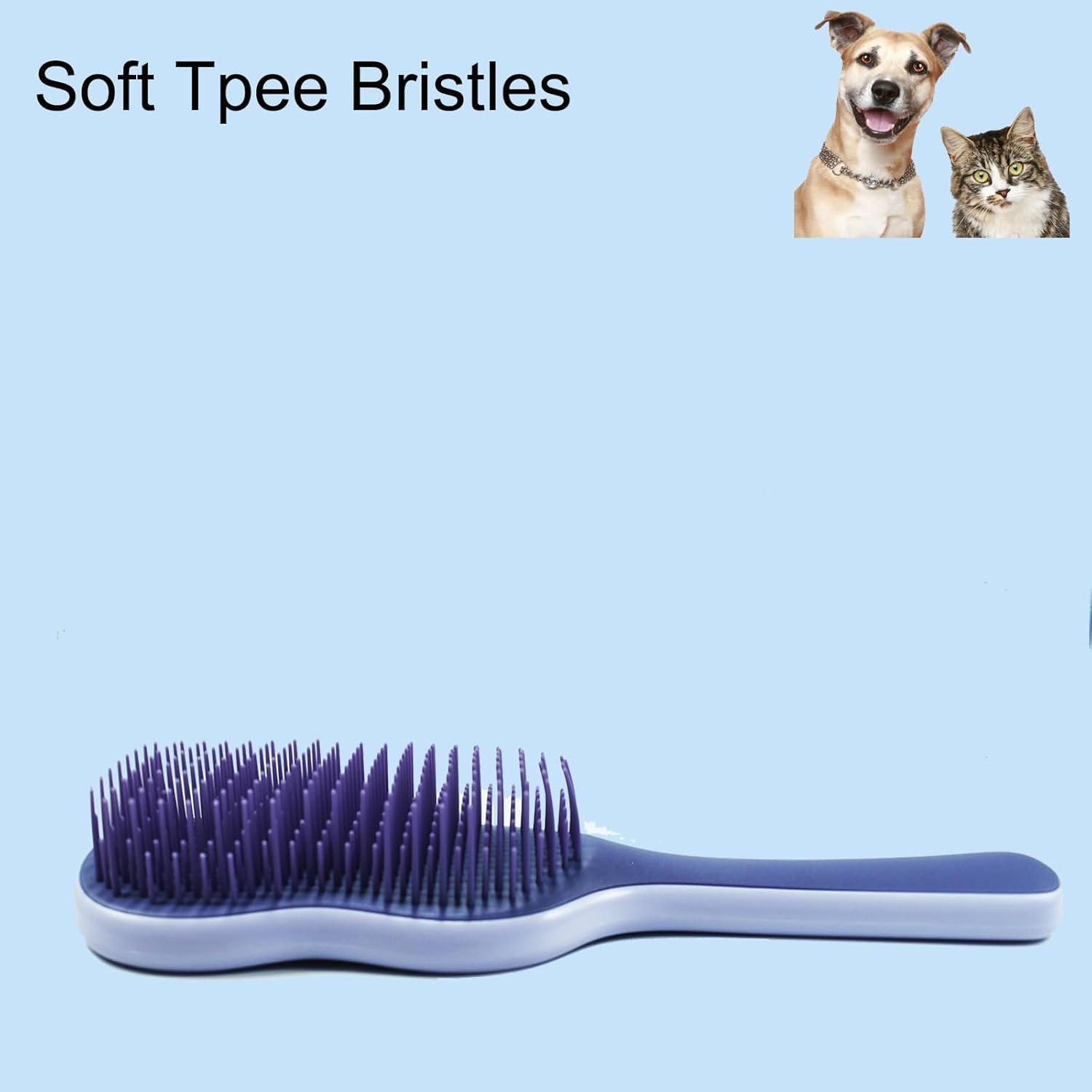 Soft Bristle Puppy Brush for Small Dogs - Gentle Grooming Brush for Shih Tzu, Yorkie, Maltese & Maltipoo. Effective Dog Hair Remover for Tangles & Shedding (Purple) - Image 3