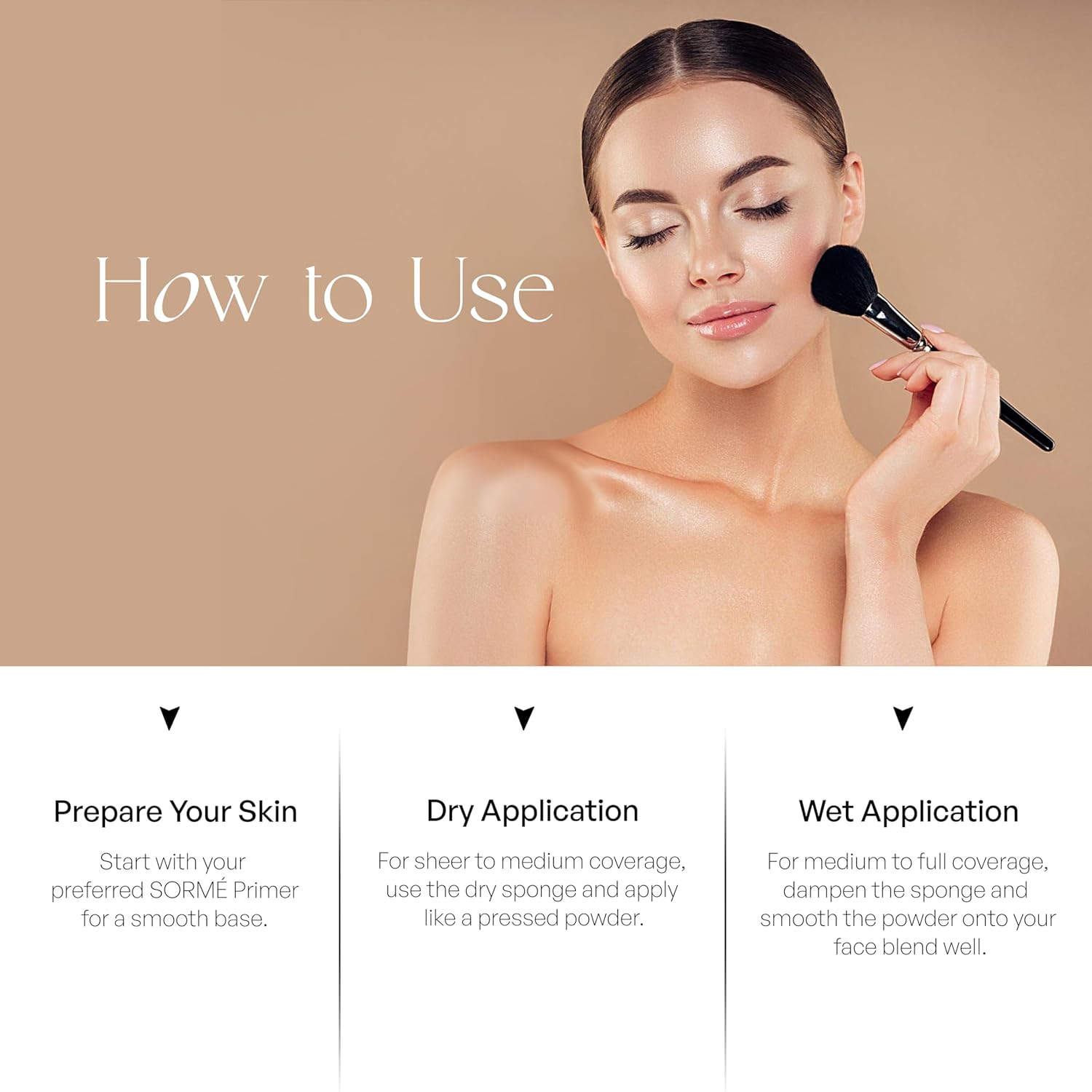 SORMÉ Believable Wet & Dry Finish Powder Foundation - Fragrance Free with Vitamin C - Hydrating, Rejuvenating with Alpha Hydroxy - Medium to Full Coverage - Flawless, Youthful & Dewy Finish - 25ml - Image 7