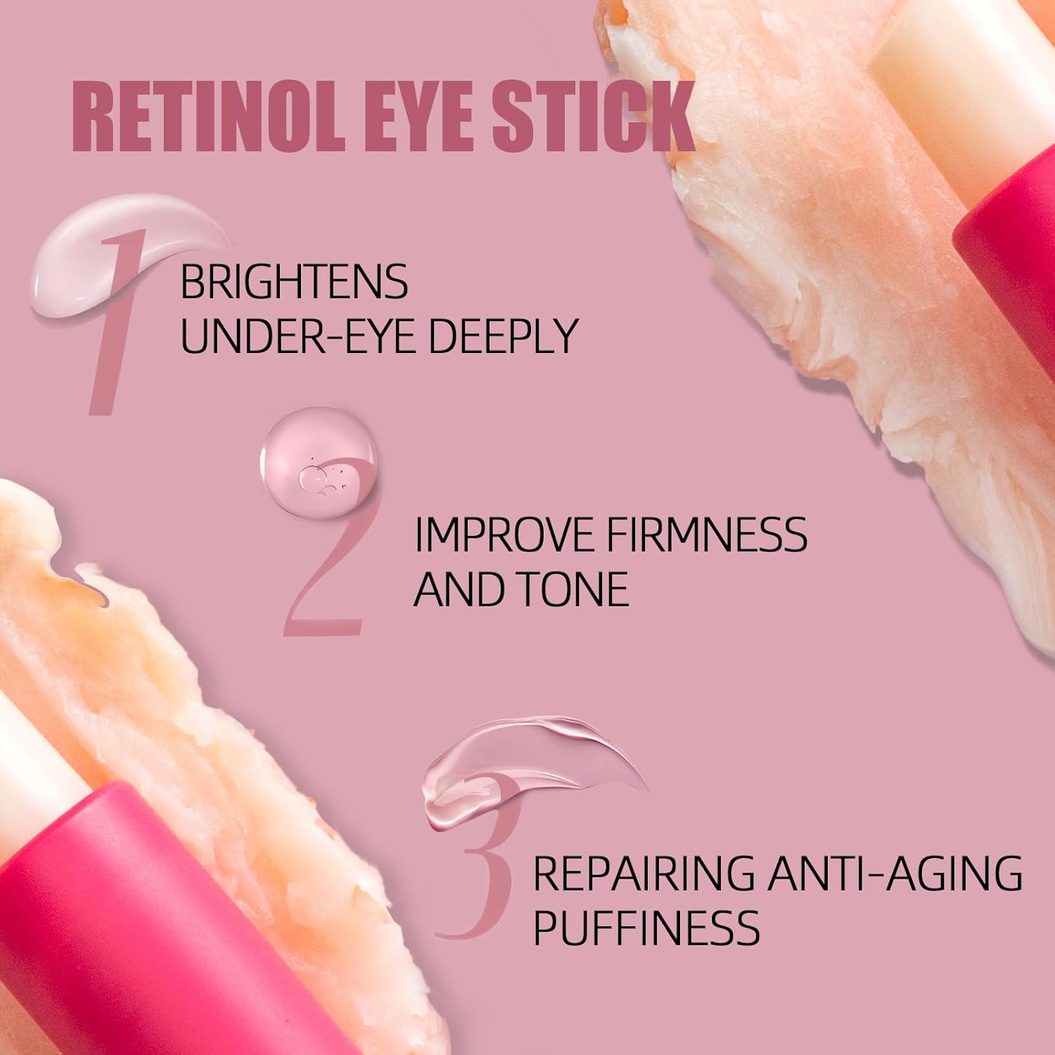 Soulight Retinol Eye Stick, Anti-Aging Eye Cream, Skincare for Wrinkles, Dark Circles, Puffiness - Retinol Eye Balm Moisturizes, Softens& Nourish Skin - Image 2