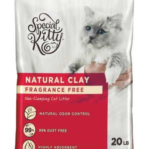 Special Kitty Non-Clumping Unscented Clay Cat Litter, 20 lb Bag, Natural Odor Control, 99% Dust-Free, Highly Absorbent, Fragrance Free, Non-Scoopable, Multi-Cat Use, Pellet Form, Easy Maintenance