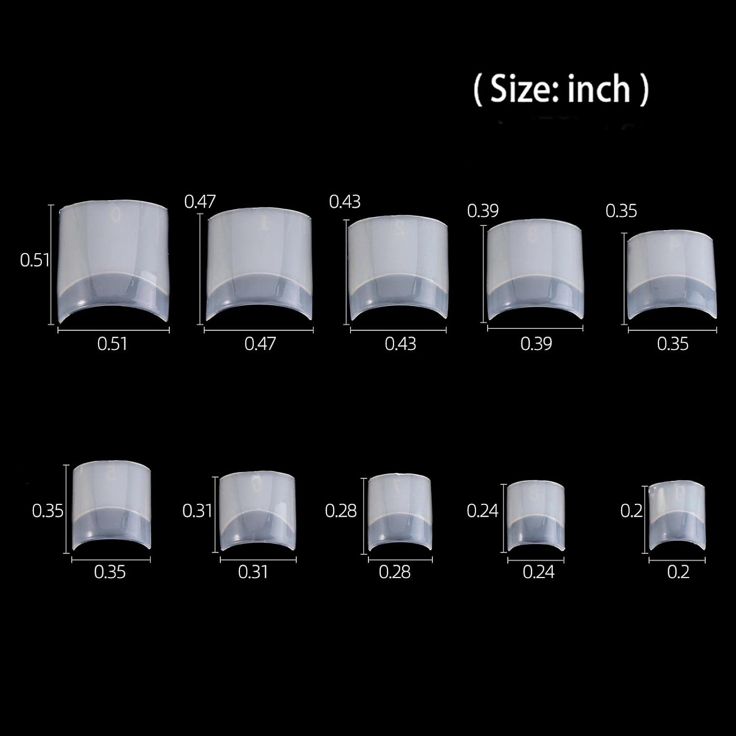 Square Nail Tips Half Cover 500Pcs Clear Acrylic Nails French Short False Nails with Box (Natural) - Image 5