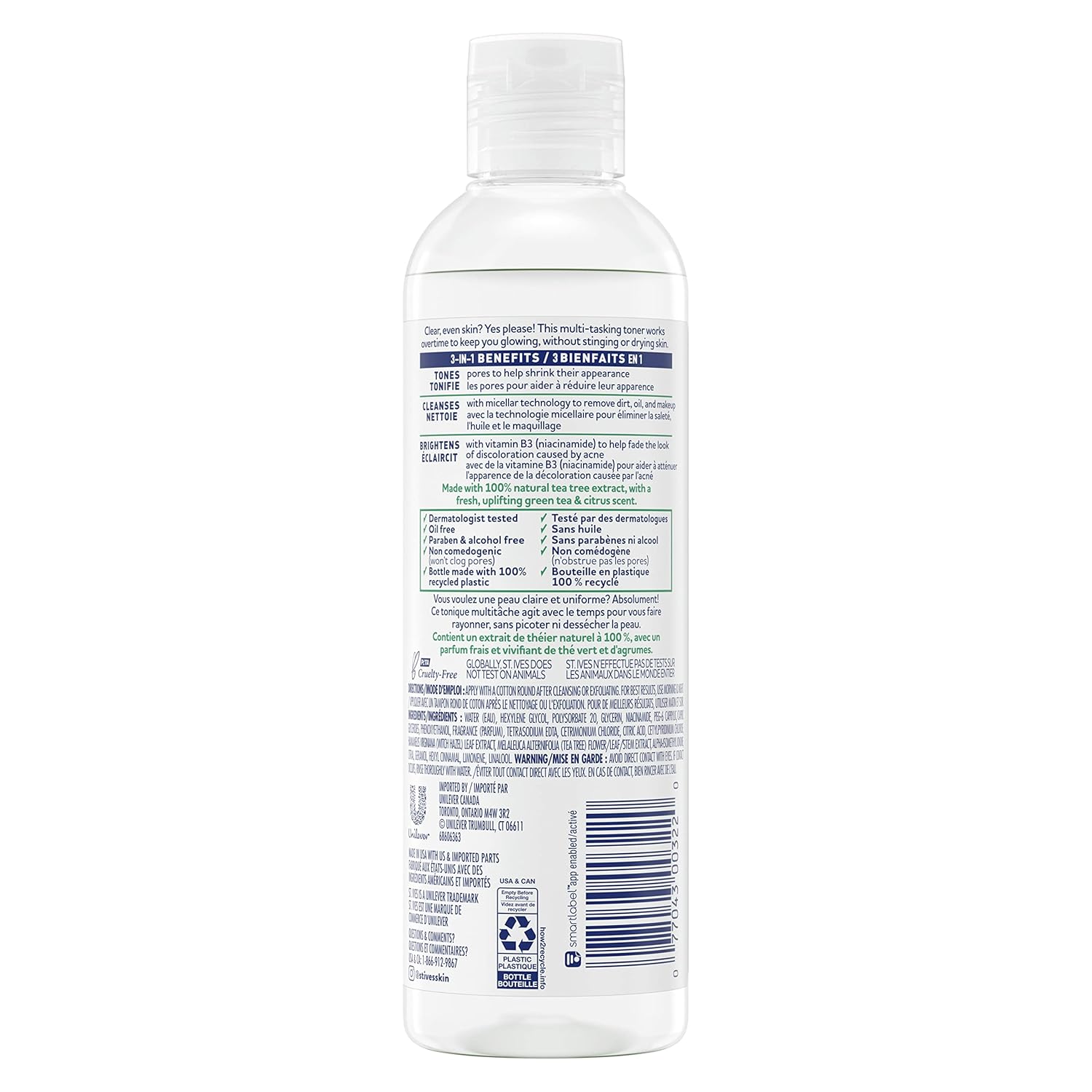 St.Ives Solutions 3-in-1 Face Toner For Combination to Oily and Acne Prone Skin Clear Skin Made with 100 percent Natural Tea Tree Extract, Vitamin B3, Micellar Water Technology, and Witch Hazel 8.5 oz - Image 2