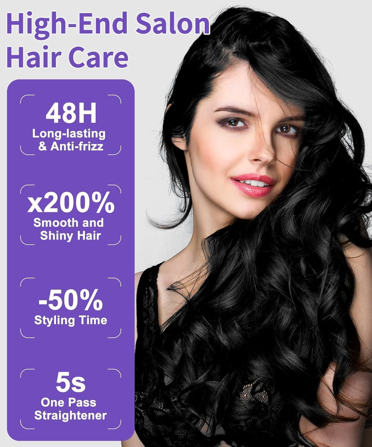 Steam Straighteners for Hair, Professional Salon Titanium Vapor Straightening Irons, High-end Salon Water Light Steam Flat Iron | 24 Hour Anti-frizz | Make Hair Smooth and Adds Shine - Image 3