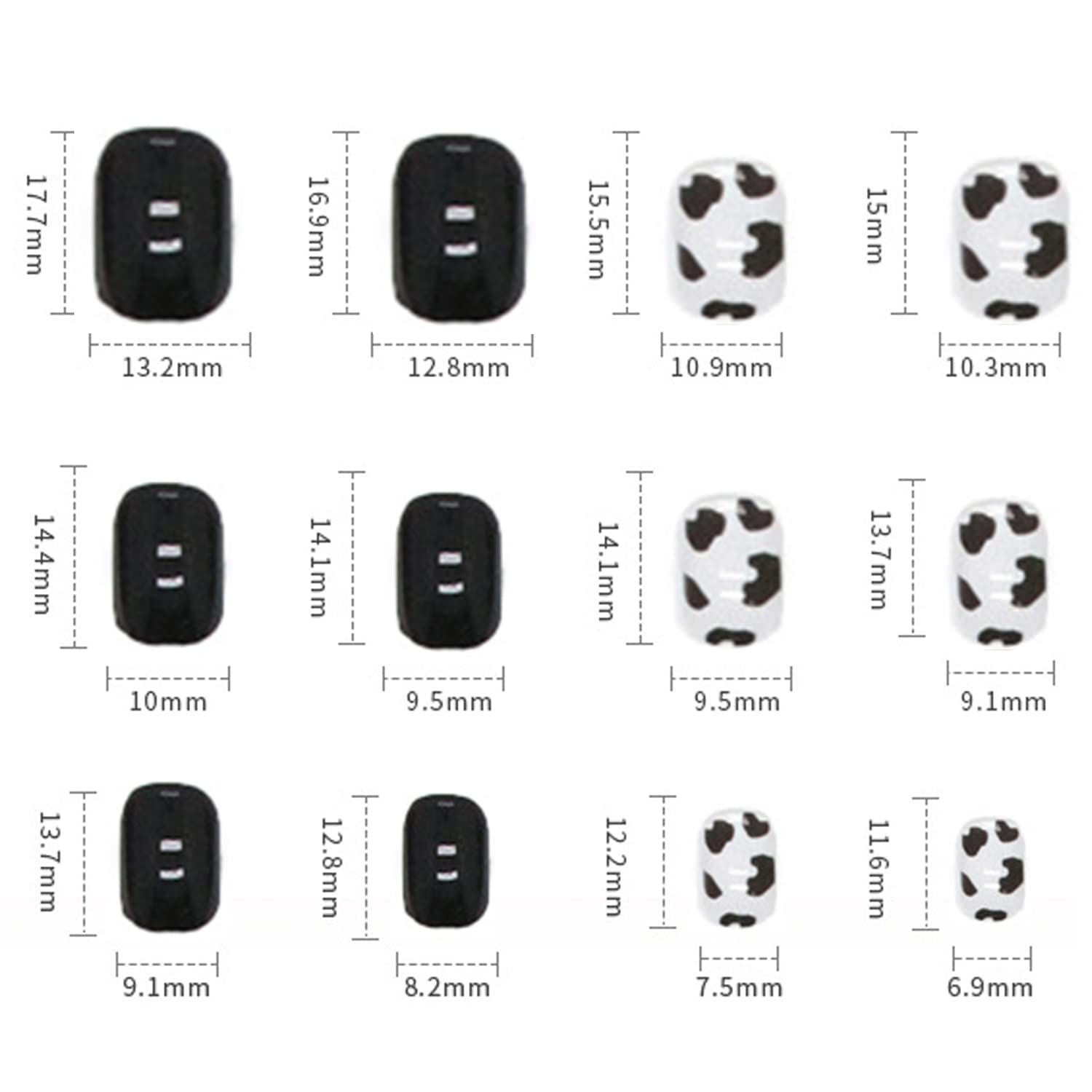 Stick on Nails Square Short Length, 24Pcs Full Cover Reusable False Nails Kits, Artificial Fingernails Acrylic Fake Nails for Women, Press on Nails With Charms, Glue on Nails Coffin Shape(R692) - Image 4