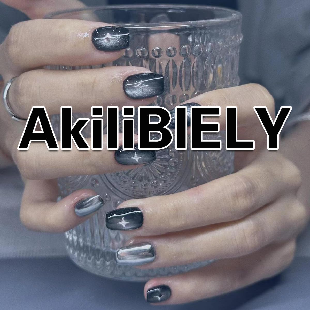 Stiletto Press on Nails Medium Long Black Brown Fake Nails Gothic Goth Witchy Glue on Nails Acrylic Gel Stick on Nails For Women False Nails Fantasy Wedding Birthday - Image 7