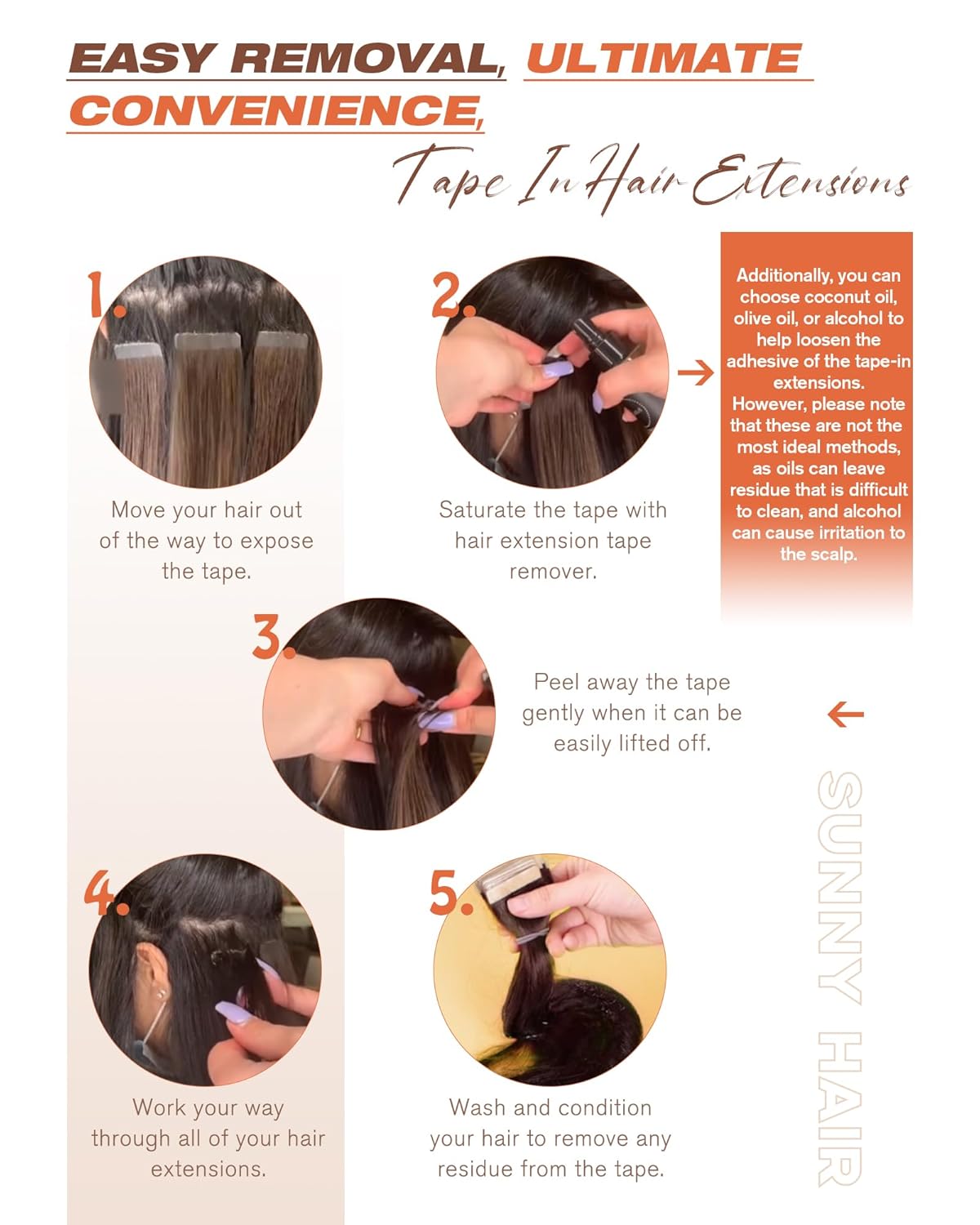 Sunny Hair Tape in Hair Extensions Real Human Hair Invisible Remy Hair Extensions Tape ins for Women Darkest Brown 20 inch 20Pcs 50G - Image 8