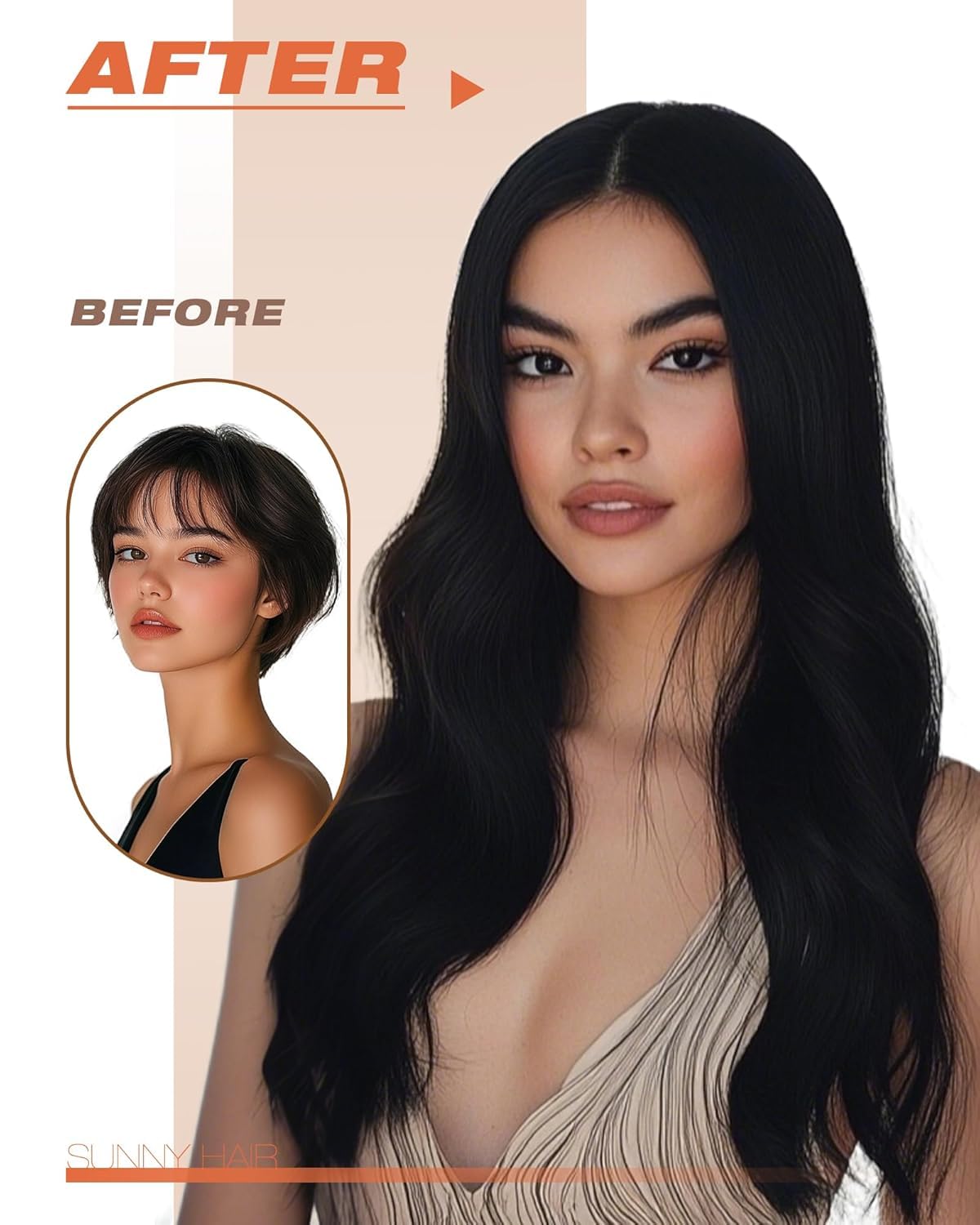 Sunny Hair Tape in Hair Extensions Real Human Hair Invisible Remy Hair Extensions Tape ins for Women Jet Black 24 inch 20Pcs 50G - Image 6