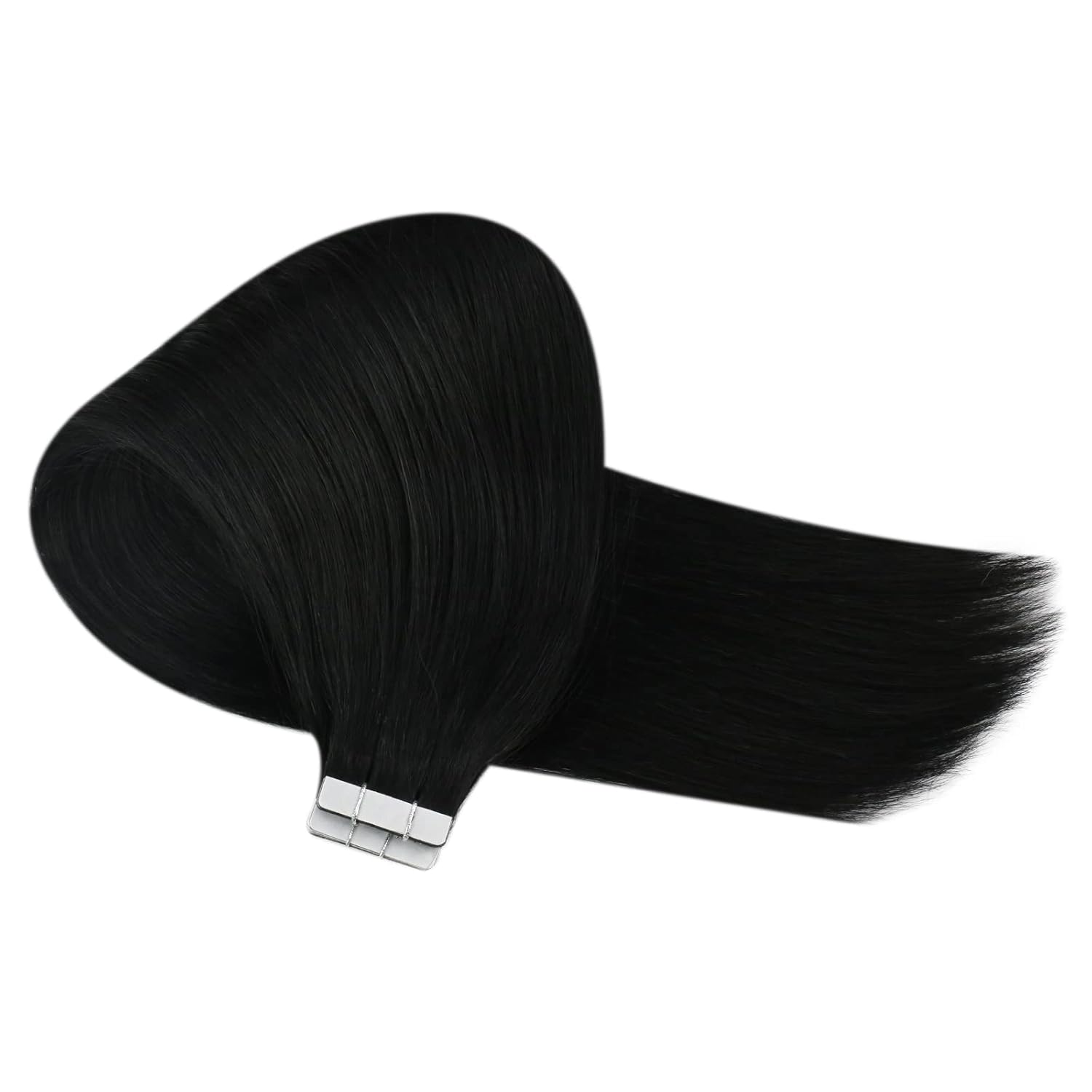 Sunny Hair Tape in Hair Extensions Real Human Hair Invisible Remy Hair Extensions Tape ins for Women Jet Black 24 inch 20Pcs 50G - Image 9