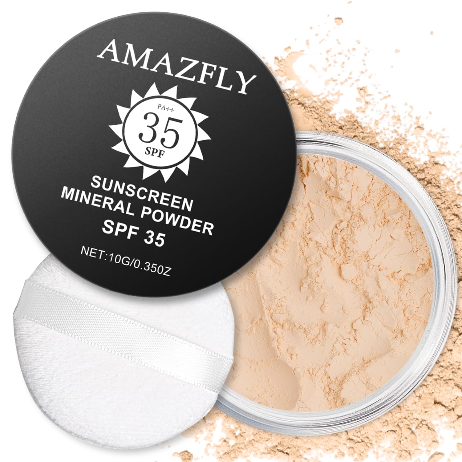 Sunscreen Mineral Powder Foundation, SPF 35, Talc-Free, Loose Powder Foundation, Buildable Lightweight Coverage, for Matte Base Makeup (#05 Fair Light Foundation Makeup)