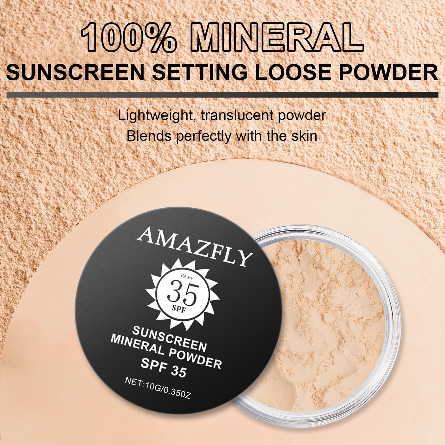 Sunscreen Mineral Powder Foundation, SPF 35, Talc-Free, Loose Powder Foundation, Buildable Lightweight Coverage, for Matte Base Makeup (#05 Fair Light Foundation Makeup) - Image 2