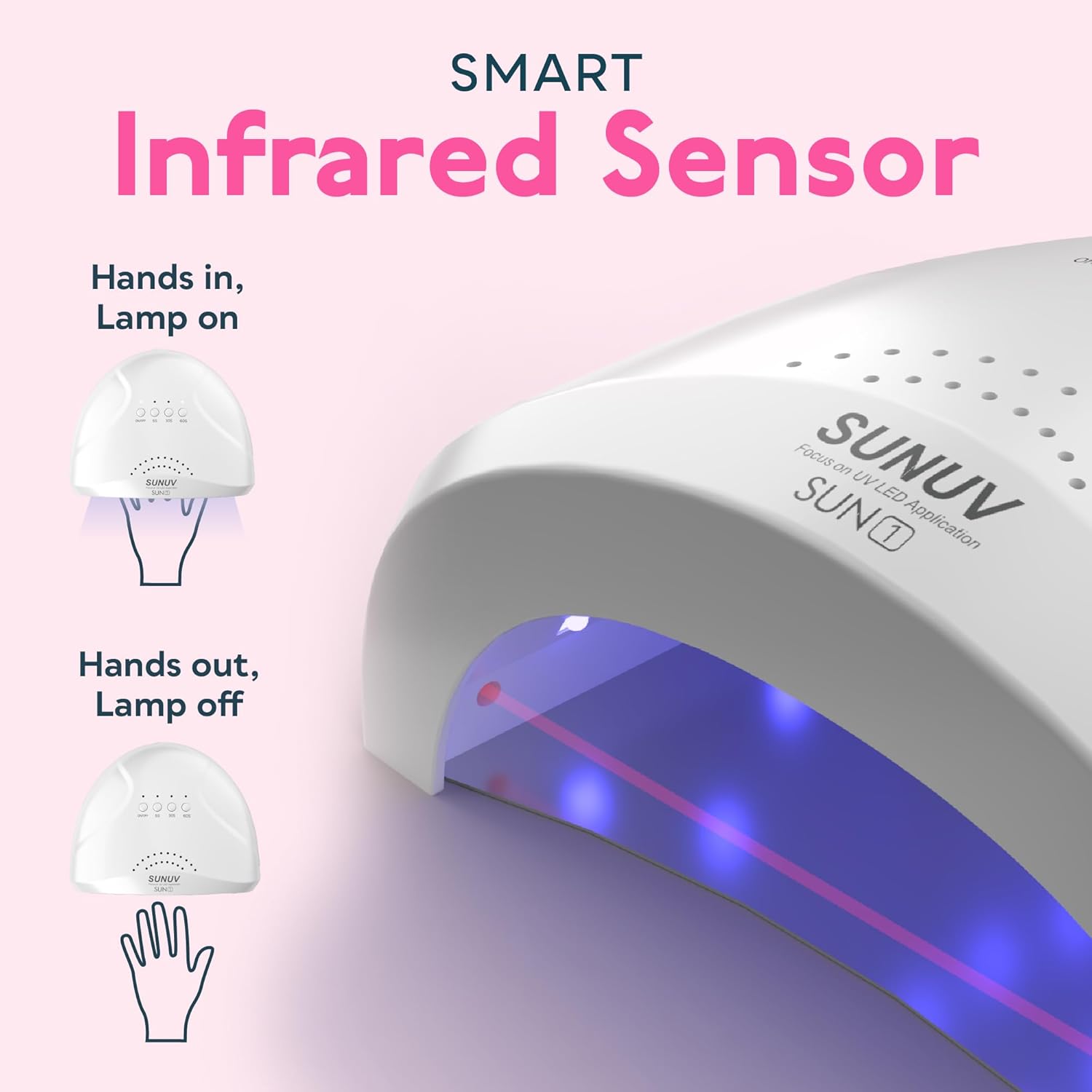 SUNUV UV LED Nail Lamp, Gel Light for Nail Polish UV Dryer with 3 Timers SUNone White - Image 8
