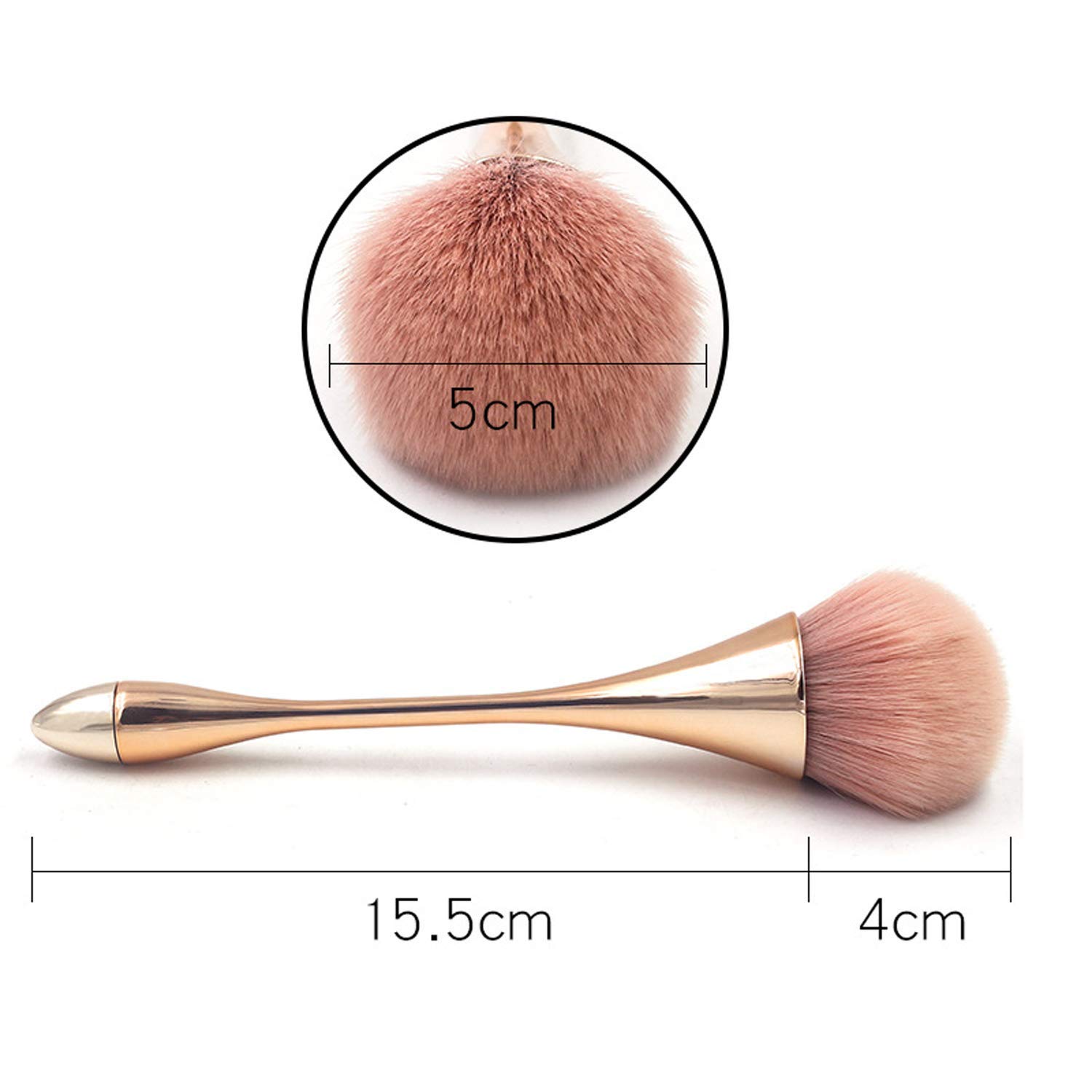Super Large Mineral Powder Brush, Nail Brushes Kabuki Makeup Brushes Soft Fluffy Foundation Brush Blush Brush,Professional Powder Brushfor Daily Makeup(Rose Gold color) … - Image 3