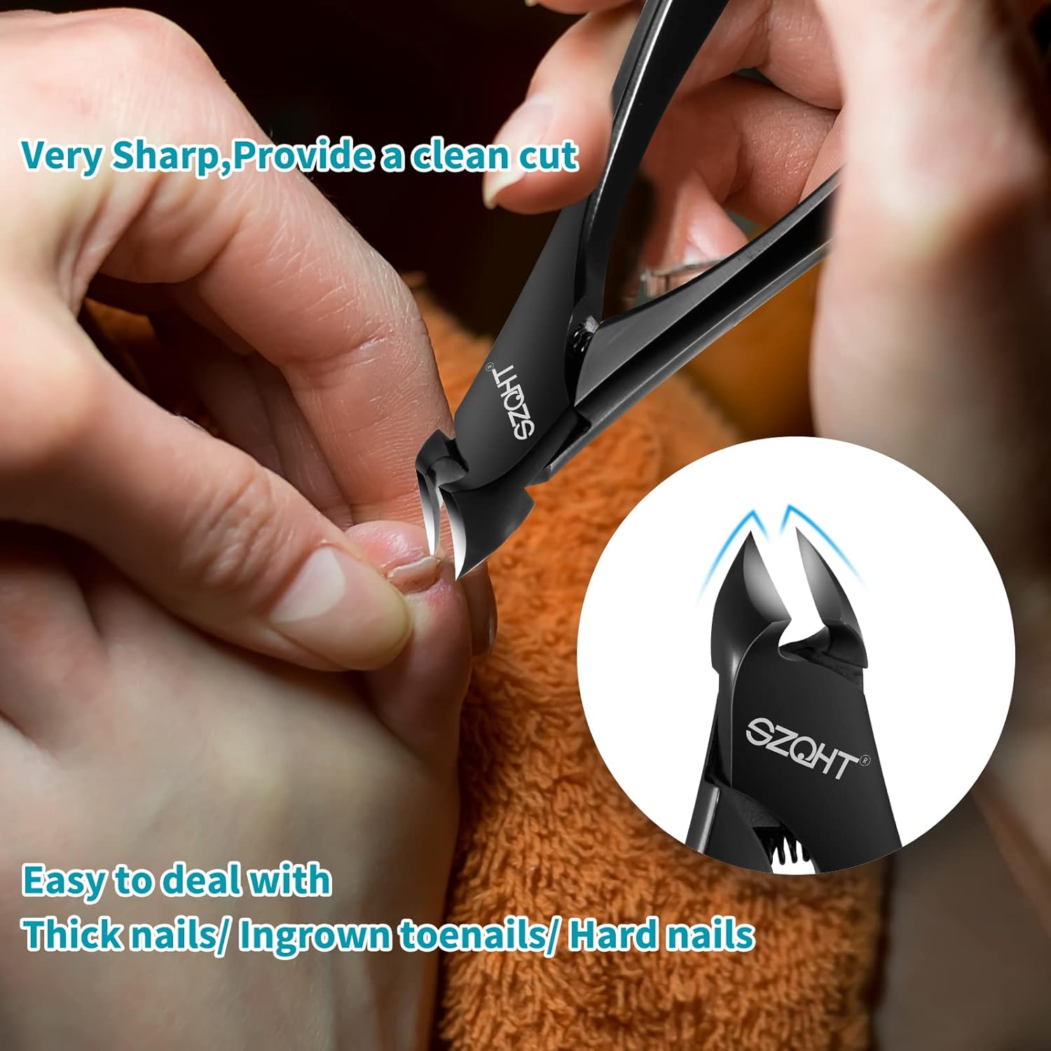 SZQHT Podiatrist Toenail Clippers Set, Professional Toe Nail Clippers for Thick & Ingrown Nails Cutter for Men,Women,Seniors,Heavy-Duty Manicure Set Pedicure Kit for Elder - Image 6