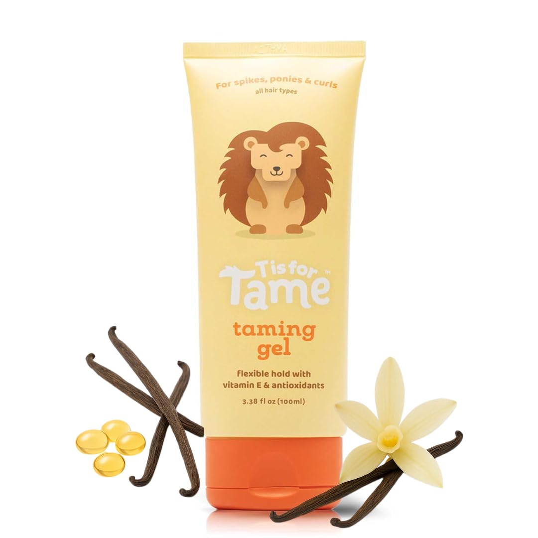 T is for Tame Taming Gel - Boys & Girls Baby Hair Styling Gel for Frizz Control, Flyaways - Natural Toddler, Kids Hair Tamer, Flexible Hold, 3.38fl oz, 1 Pack