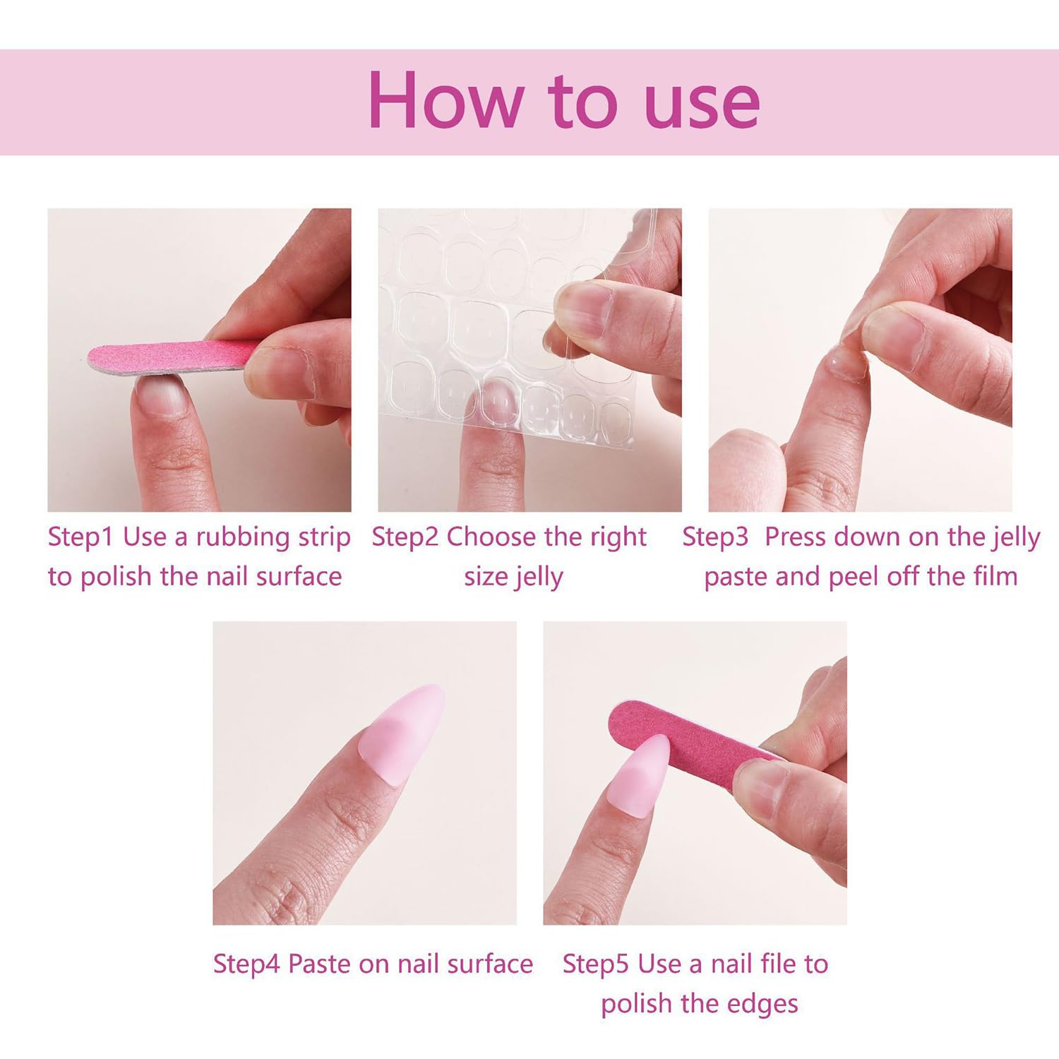 TBRZTR Press on Nails Long Length Almond Gradient False Nails 3D Flower Starfish Design Full Cover Coffin Nails Artificial Stick on Nails French Acrylic Nails DIY Glue on Nails for Women Manicure Kit - Image 6