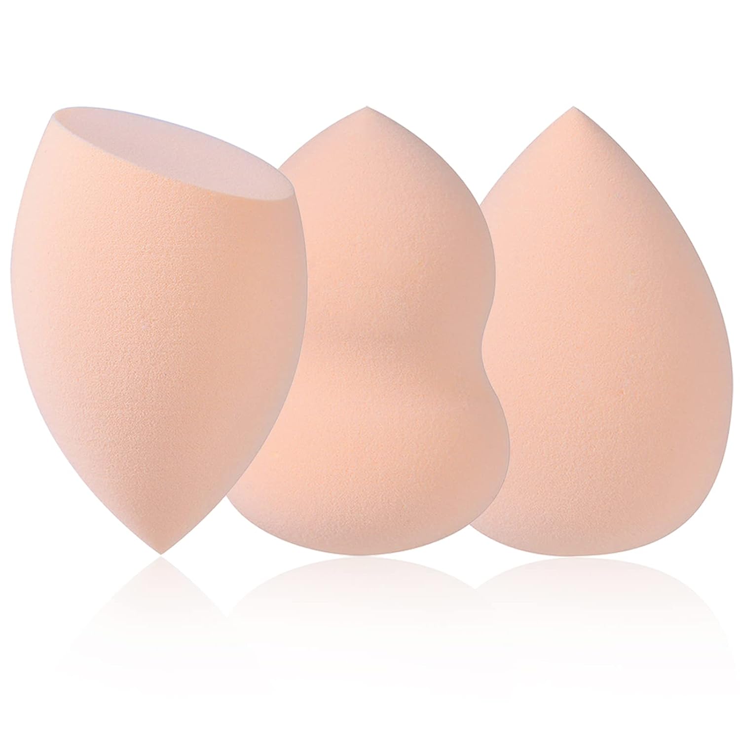TCPENG® Makeup Sponge for Blending Liquid Foundation, Cream & Powder - Easy to Clean, Super Soft & Non Latex Beauty Blender Concealer Applicator (3 Pack Natural Color)