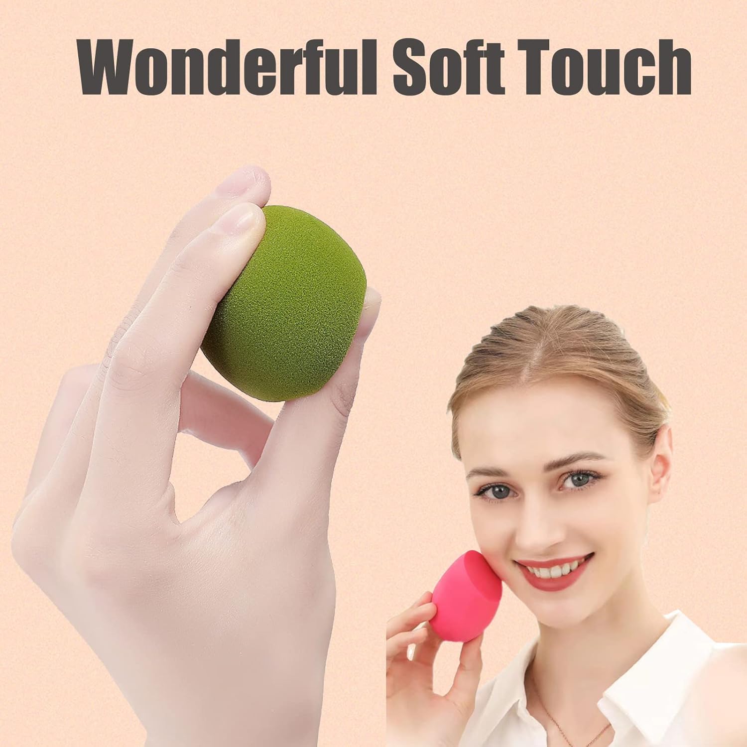 TCPENG® Makeup Sponge for Blending Liquid Foundation, Cream & Powder - Easy to Clean, Super Soft & Non Latex Beauty Blender Concealer Applicator (3 Pack Natural Color) - Image 8