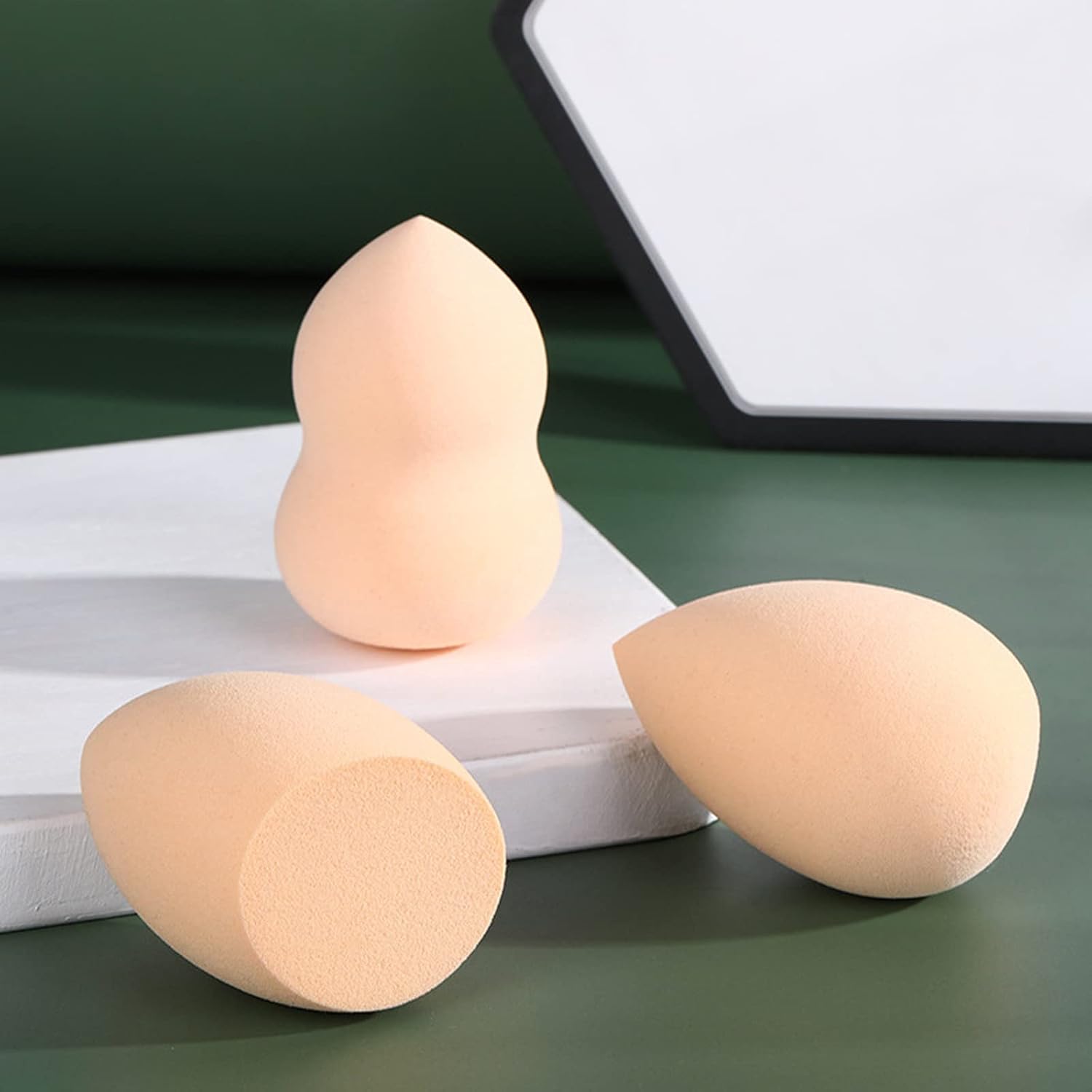 TCPENG® Makeup Sponge for Blending Liquid Foundation, Cream & Powder - Easy to Clean, Super Soft & Non Latex Beauty Blender Concealer Applicator (3 Pack Natural Color) - Image 6