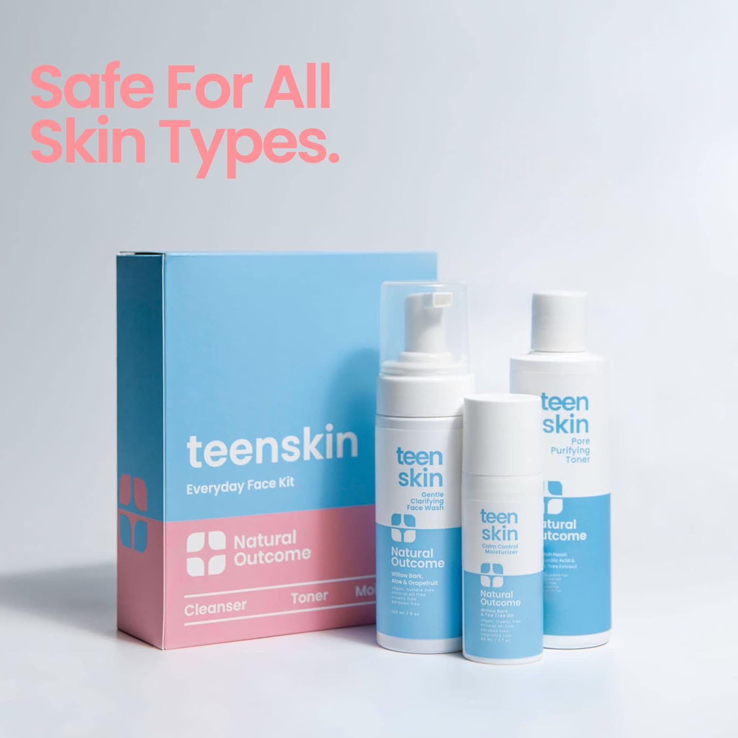 Teen Skin Care Kit 3-Step | Acne Face Wash Skin Care Regimen | Teen Skin Face Wash, Toner, & Moisturizer | Perfect for Teens Preteens & Kids Looking to Prevent Acne | 3 Pc Kit by Natural Outcome - Image 4