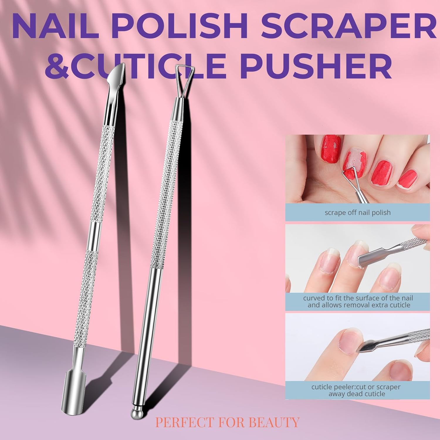 Teenitor 10Pcs Nail Soaking Bowl Kit 2 Soak Off Bowl Nail Soaking Bowl Acetone Proof Soak Off Gel Polish Remover Bowl, Manicure Bowl Cuticle Peeler Scraper Cuticle Oil Nail File and Buffer Nail Brush - Image 5