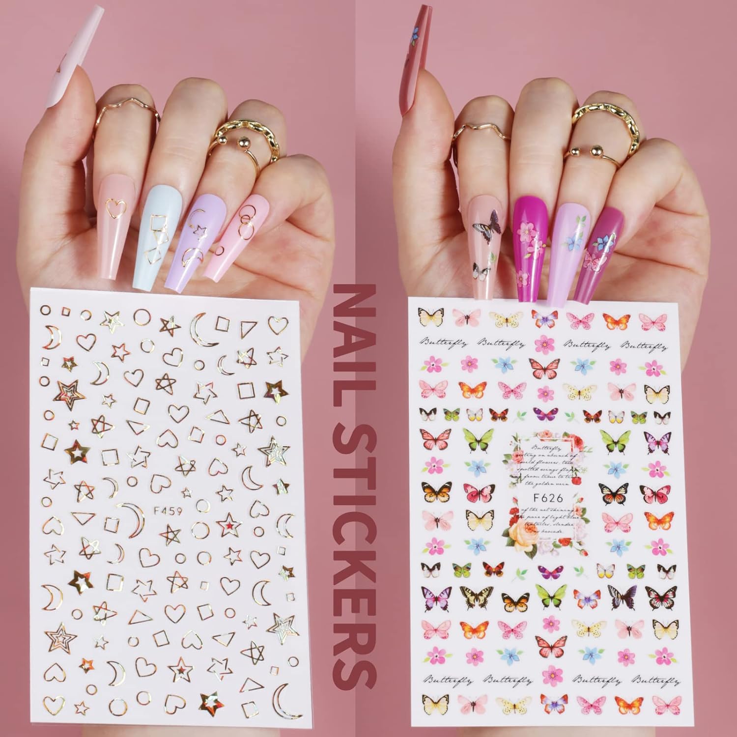 Teenitor Full Cover Color Press On Coffin Nails, 576pcs Fake Nail Tips in 24 Colors, Glue On Long Ballerina False Nails - Image 6