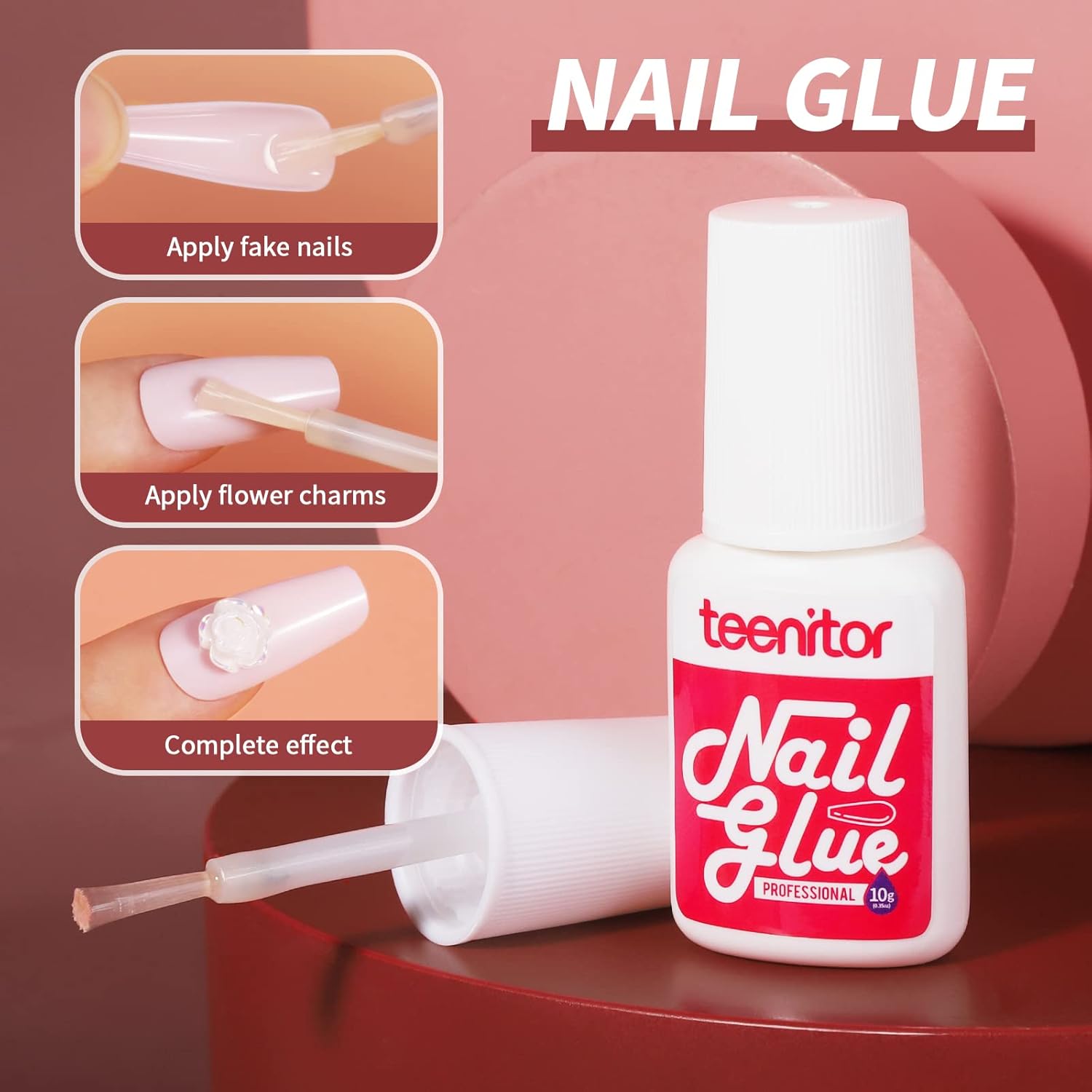 Teenitor Full Cover Color Press On Coffin Nails, 576pcs Fake Nail Tips in 24 Colors, Glue On Long Ballerina False Nails - Image 5