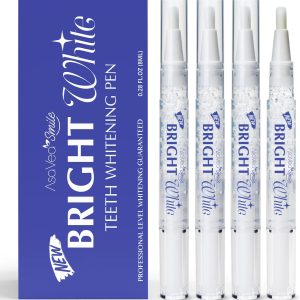 Teeth Whitening Pen (4 Pens) for Teeth Whitening, 40+ Uses, Effective, Painless, No Sensitivity, Travel-Friendly, Beautiful White Smile, Mint Flavor