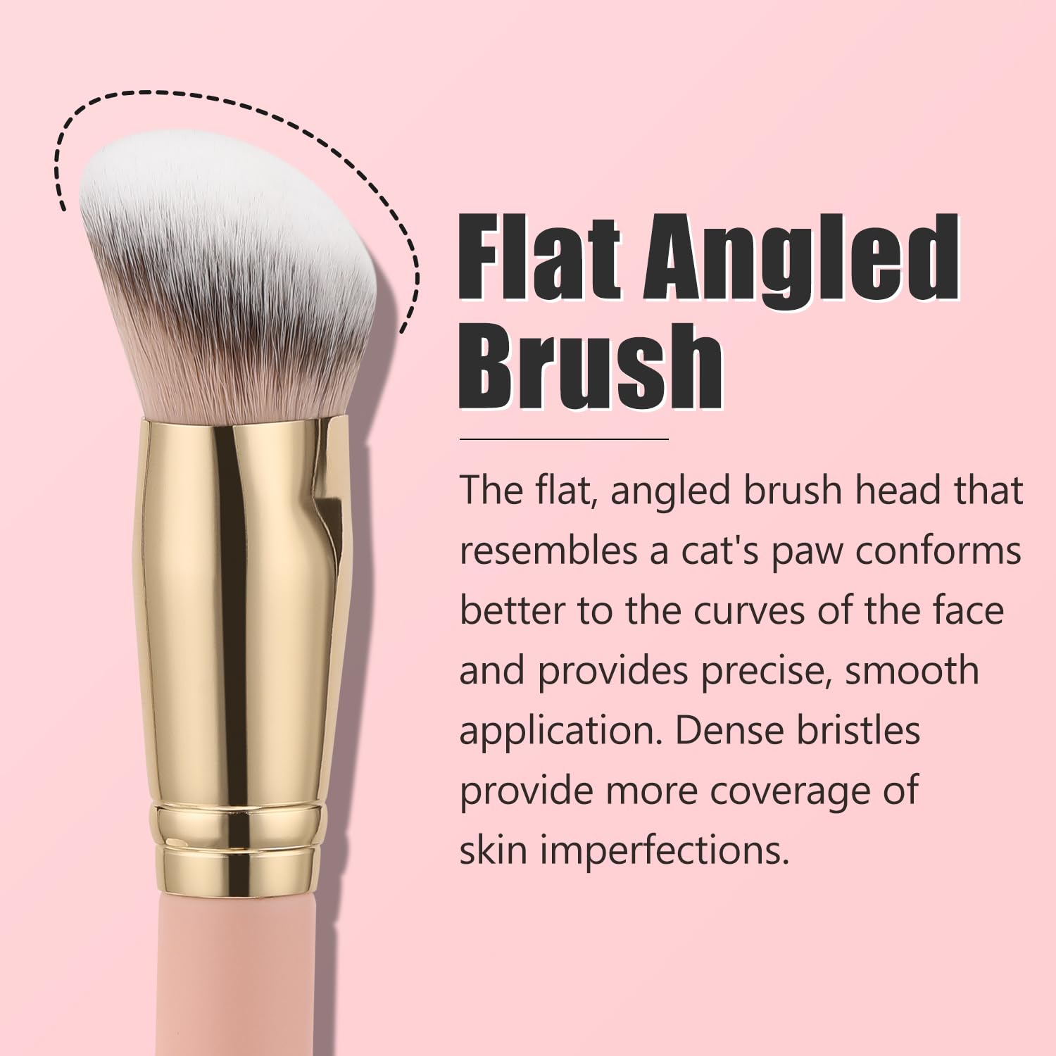 TEOYALL Flat Angled Brushes, Flawless Foundation Brush Under Eye Concealer Brush Bronzer Brush with Liquid Cream Powder - Image 4