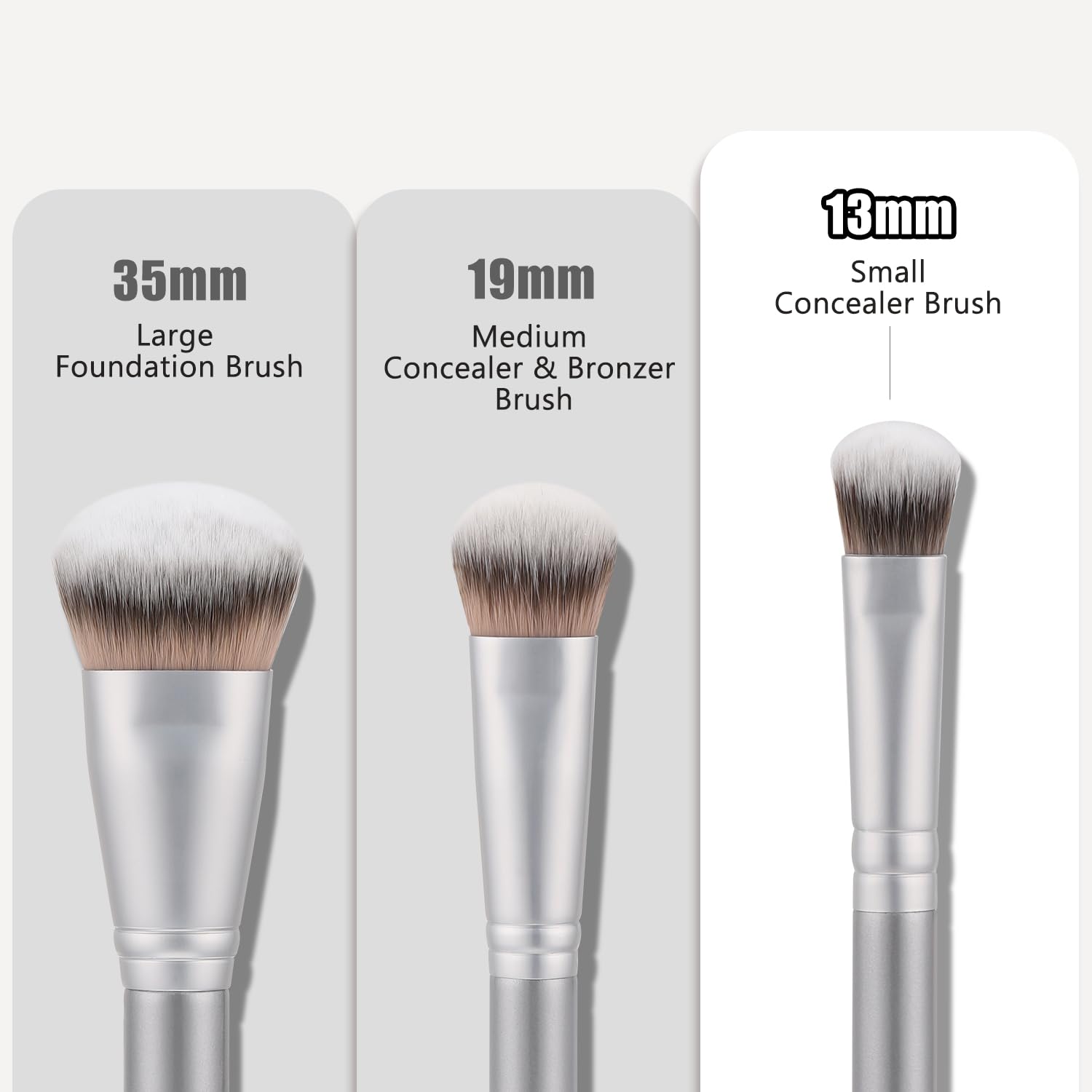 TEOYALL Under-Eye Concealer Brush, Small Flat Angled Synthetic Bristles Flawless Coverage Multitask Brush with Liquid Cream Powder - Image 3