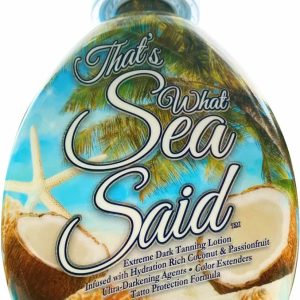 That’s What Sea Said Tanning Lotion Accelerator - For Indoor Tanning Beds and Outdoor Sun Tan - Safe for Face, Body and Tattoos - With Coconut Oil - No Bronzer