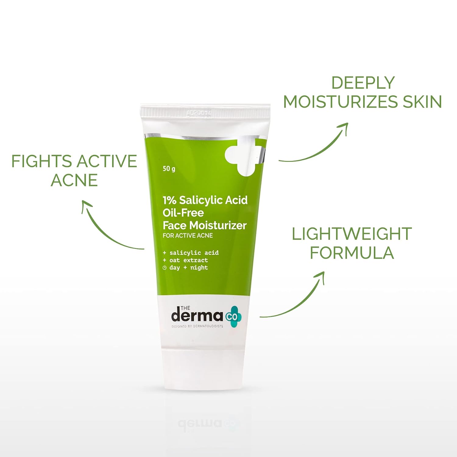 The Derma Co 1% Salicylic Acid Oil-Free Face Moisturizer | Helps Control Active Acne & Oil | Deep Hydration with a Matte Finish | Suits Oily, Acne-Prone Skin | 1.76 Oz/50g - Image 3