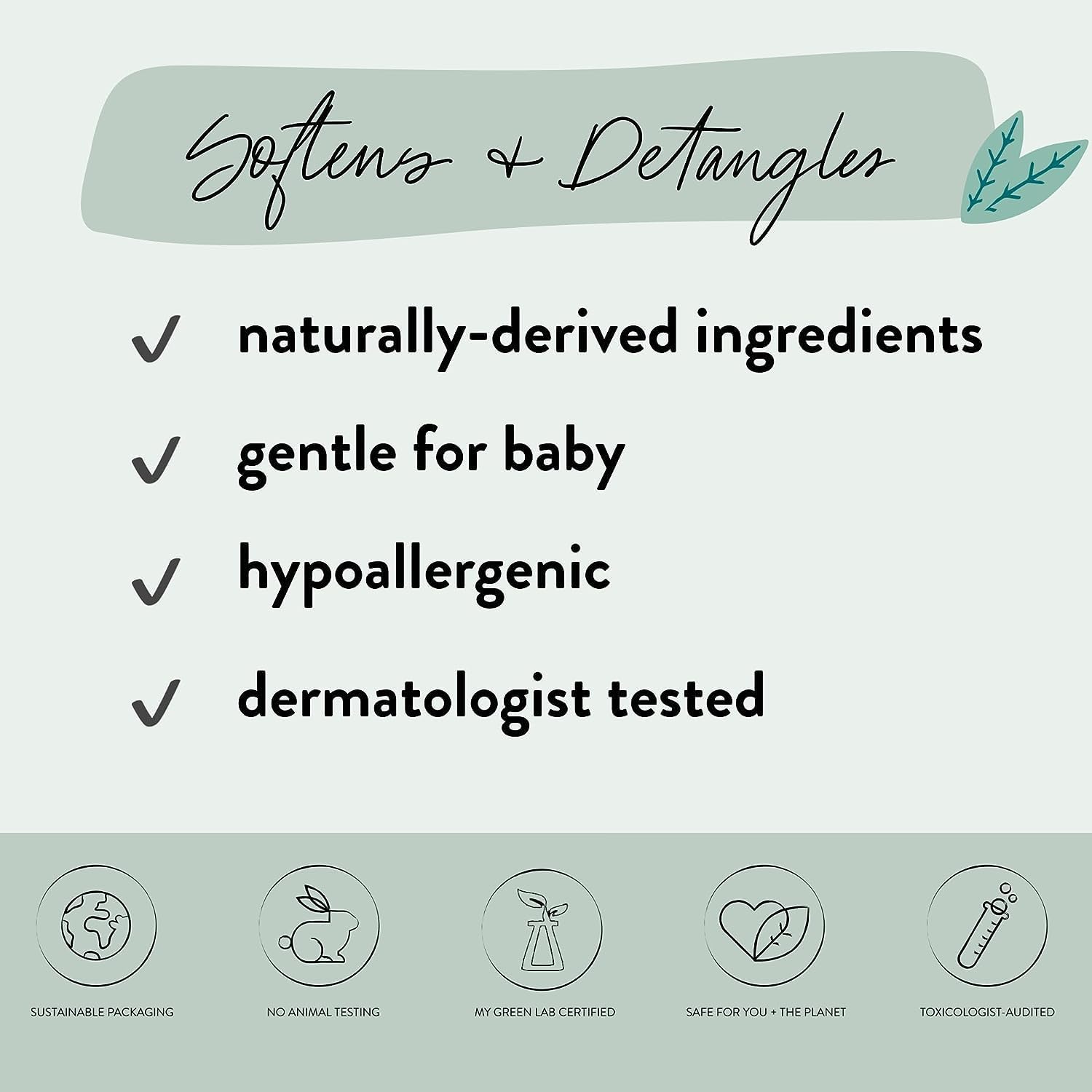 The Honest Company Fragrance Free Conditioning Hair Detangler | Leave-in Conditioner + Fortifying Spray | Tear-free + Hypoallergenic for Sensitive Skin | 4 fl oz - Image 3