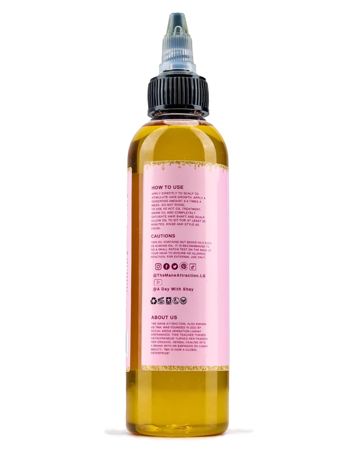 The Mane Attraction Hair Oil for All Hair Types, Infused with Rosemary Oil, Castor Oil & Black Seed Oil - Stimulating Hair Growth, Seals in Moisture, Soothes Irritated Scalp - 4 Fl Oz - Image 6
