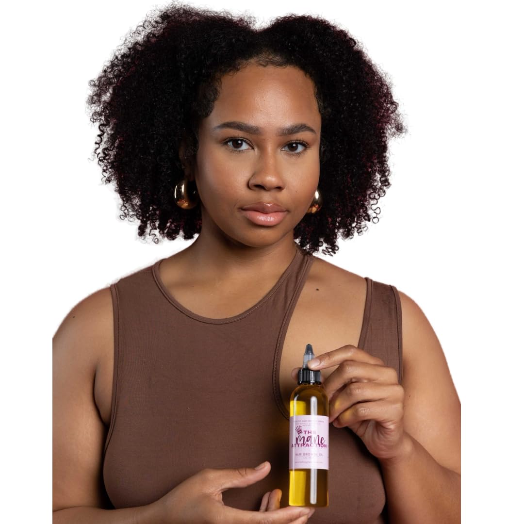 The Mane Attraction Hair Oil for All Hair Types, Infused with Rosemary Oil, Castor Oil & Black Seed Oil - Stimulating Hair Growth, Seals in Moisture, Soothes Irritated Scalp - 4 Fl Oz - Image 5