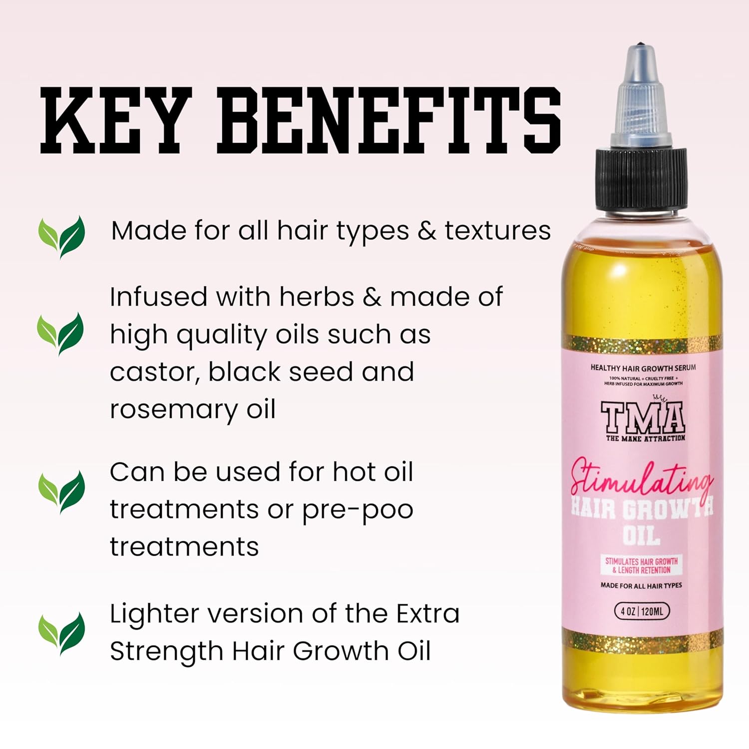 The Mane Attraction Hair Oil for All Hair Types, Infused with Rosemary Oil, Castor Oil & Black Seed Oil - Stimulating Hair Growth, Seals in Moisture, Soothes Irritated Scalp - 4 Fl Oz - Image 3