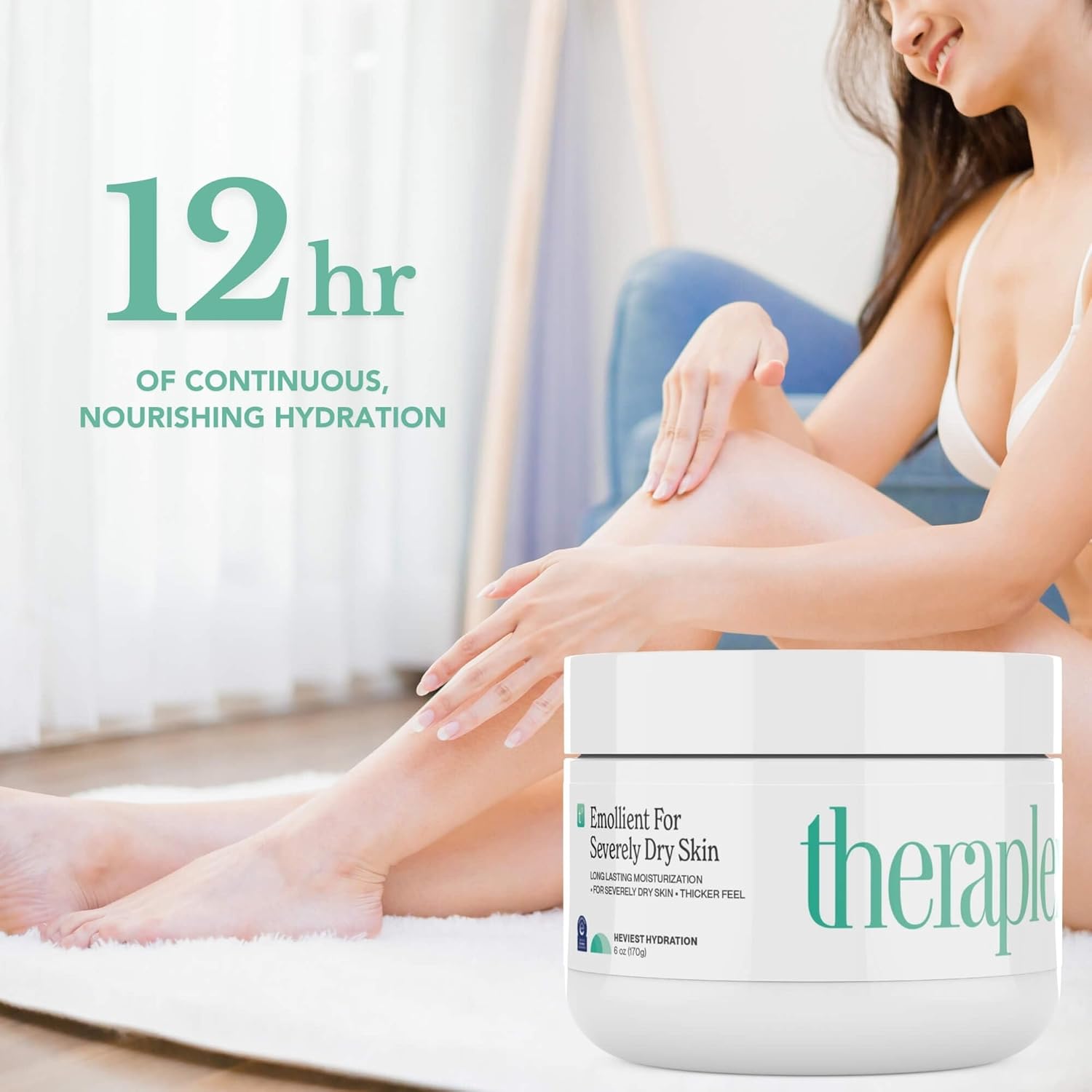 THERAPLEX Emollient Cream for Dry Skin - No Parabens or Preservatives, Noncomedogenic, Fragrance-free, Dermatologist Recommended - Long-lasting Moisturizing Cream and Heaviest Hydration (6 Oz) - Image 5