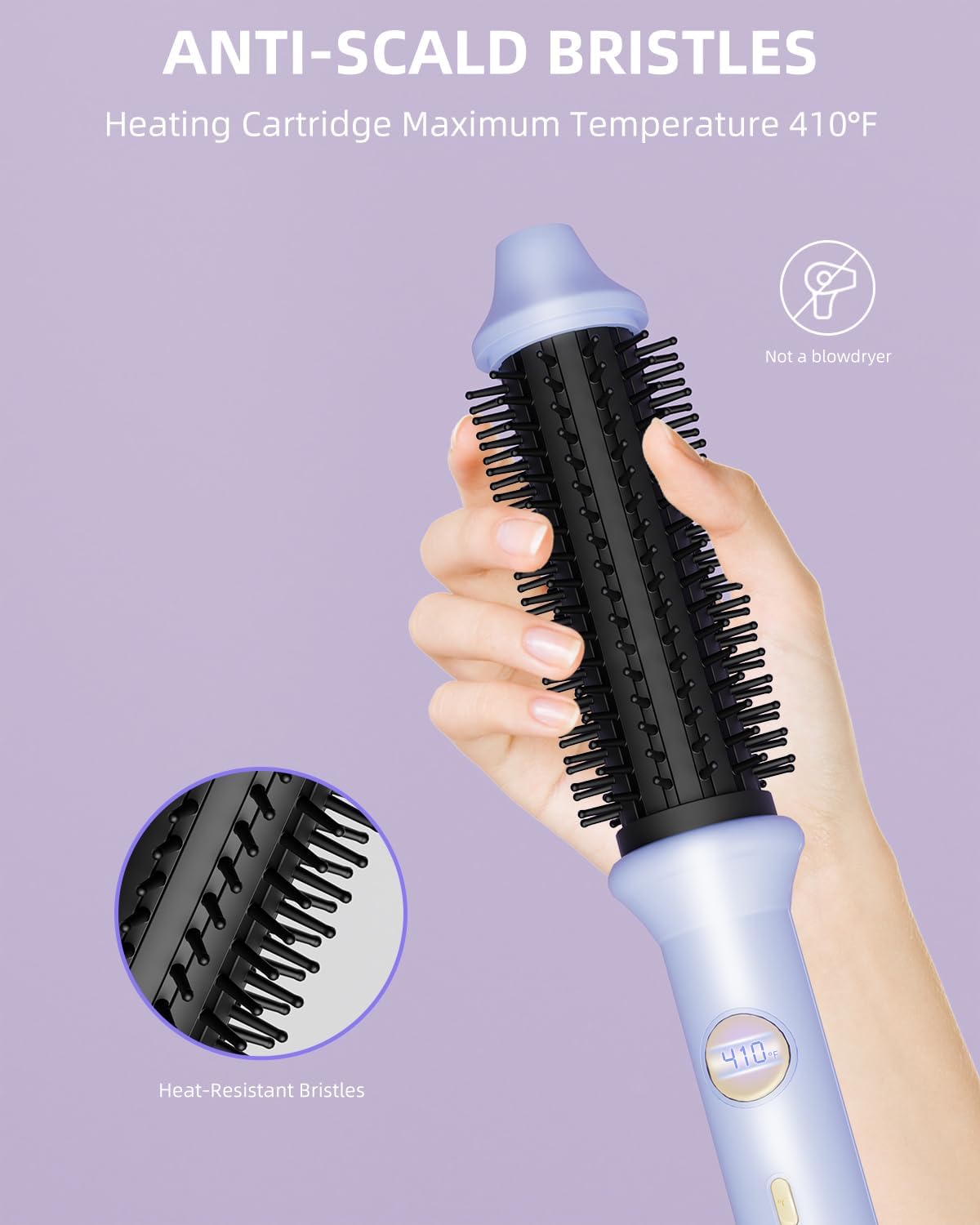 Thermal Brush, 1.26 Inch Curling Iron Brush with 10 Adjustable Heat Settings, Dual Voltage for Travel, Easy to Create Curling, Smooth Hair, Less Frizz - Image 5