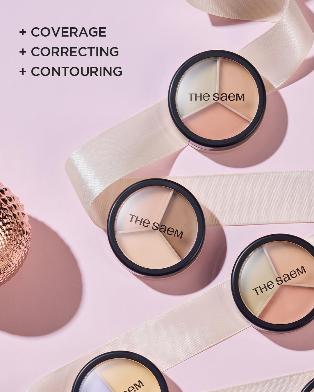 THESAEM Cover Perfection Triple Pot Concealer 03 Correct Up Beige + 04 Tone Up Beige - for Fair to Light Skin Tone - 3 Color Full Coverage - Covers Pigmentation and Blemish Spots, Corrects Skin Tone - Image 6