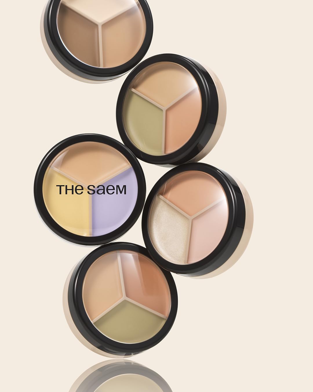 THESAEM Cover Perfection Triple Pot Concealer – 3 Color Concealer with Full Coverage Natural Beige Shade Covers Blemishes Spots, Highlighter & Contouring, 02 Contour Beige - Image 7