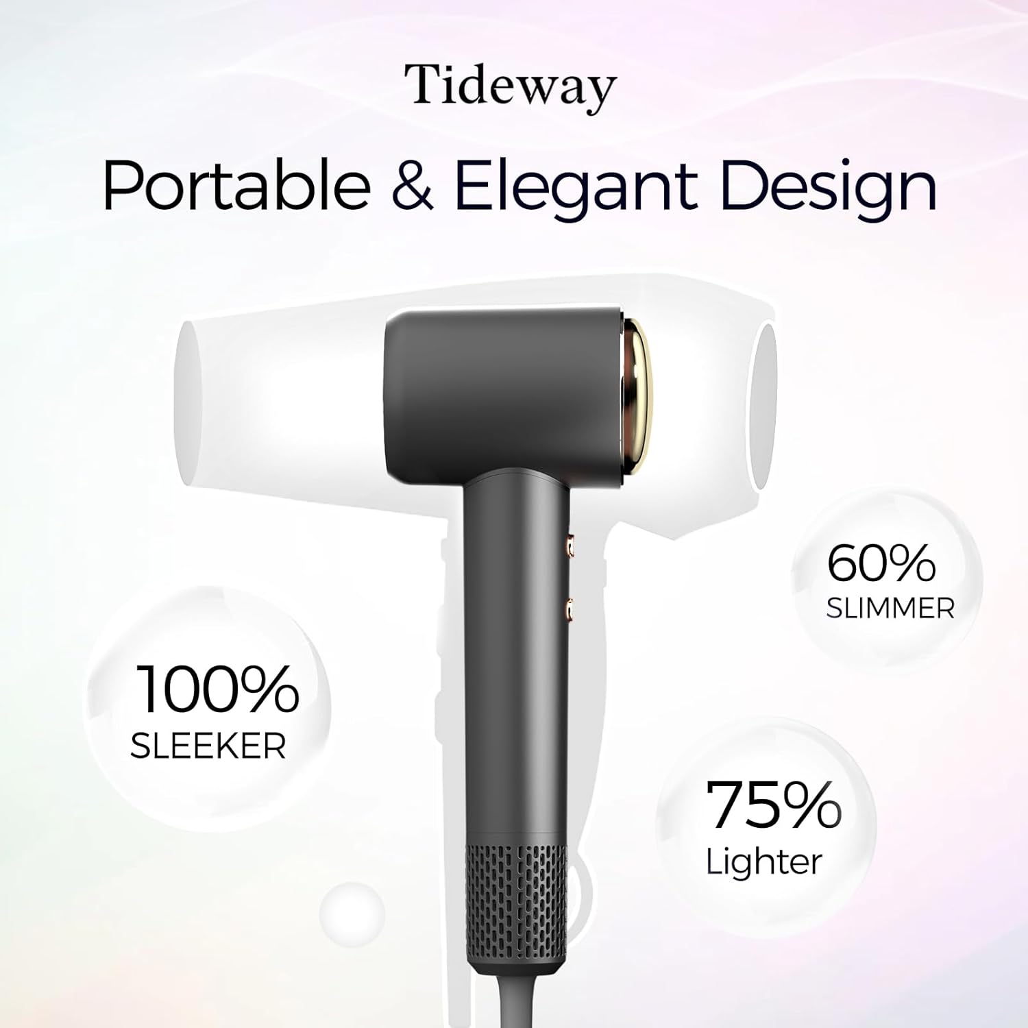 Tideway H11 Professional Hair Dryer 110000 RPM Lightweight Low Noise with Smart Temp Control and Magnetic Nozzle (Black) - Image 7