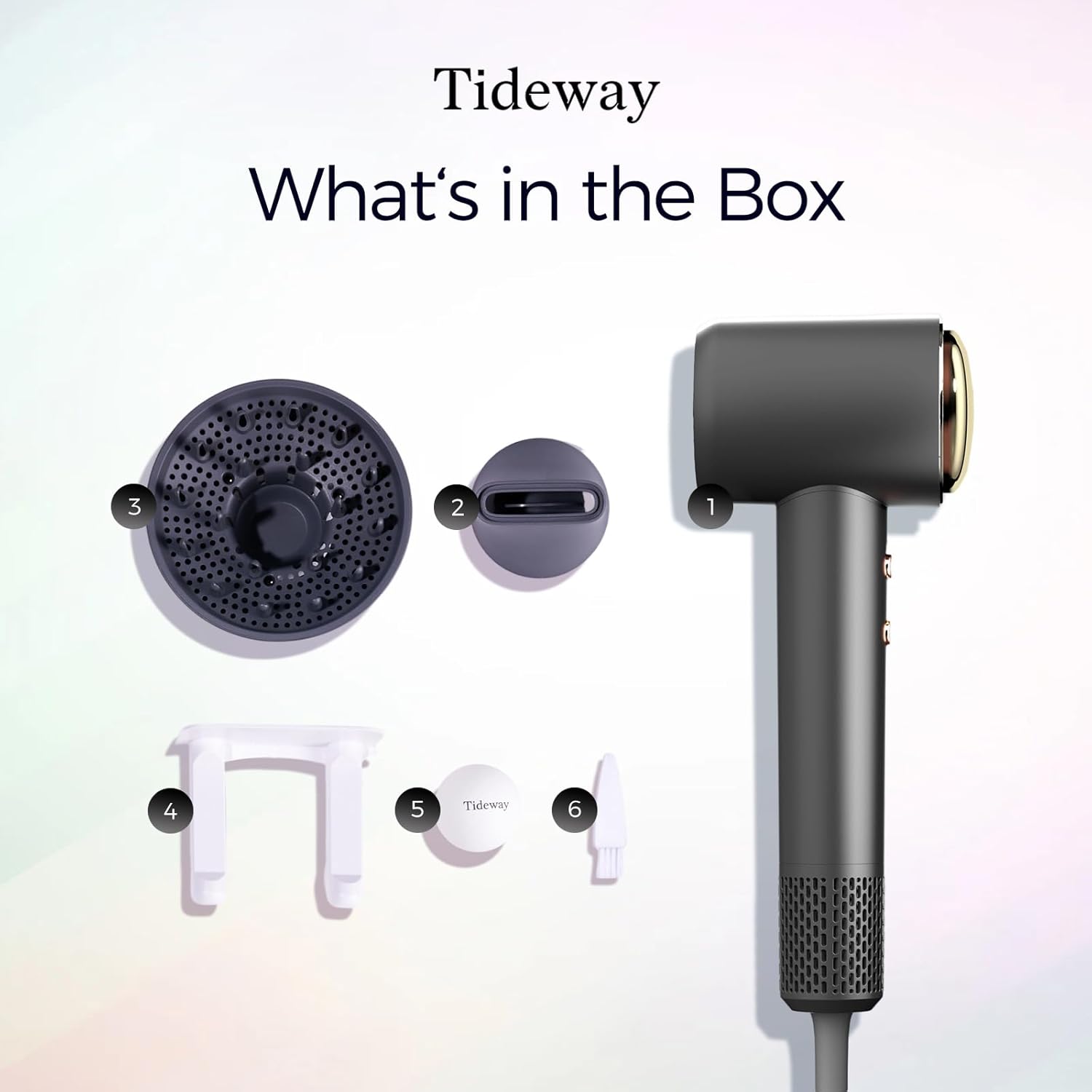 Tideway H11 Professional Hair Dryer 110000 RPM Lightweight Low Noise with Smart Temp Control and Magnetic Nozzle (Black) - Image 9